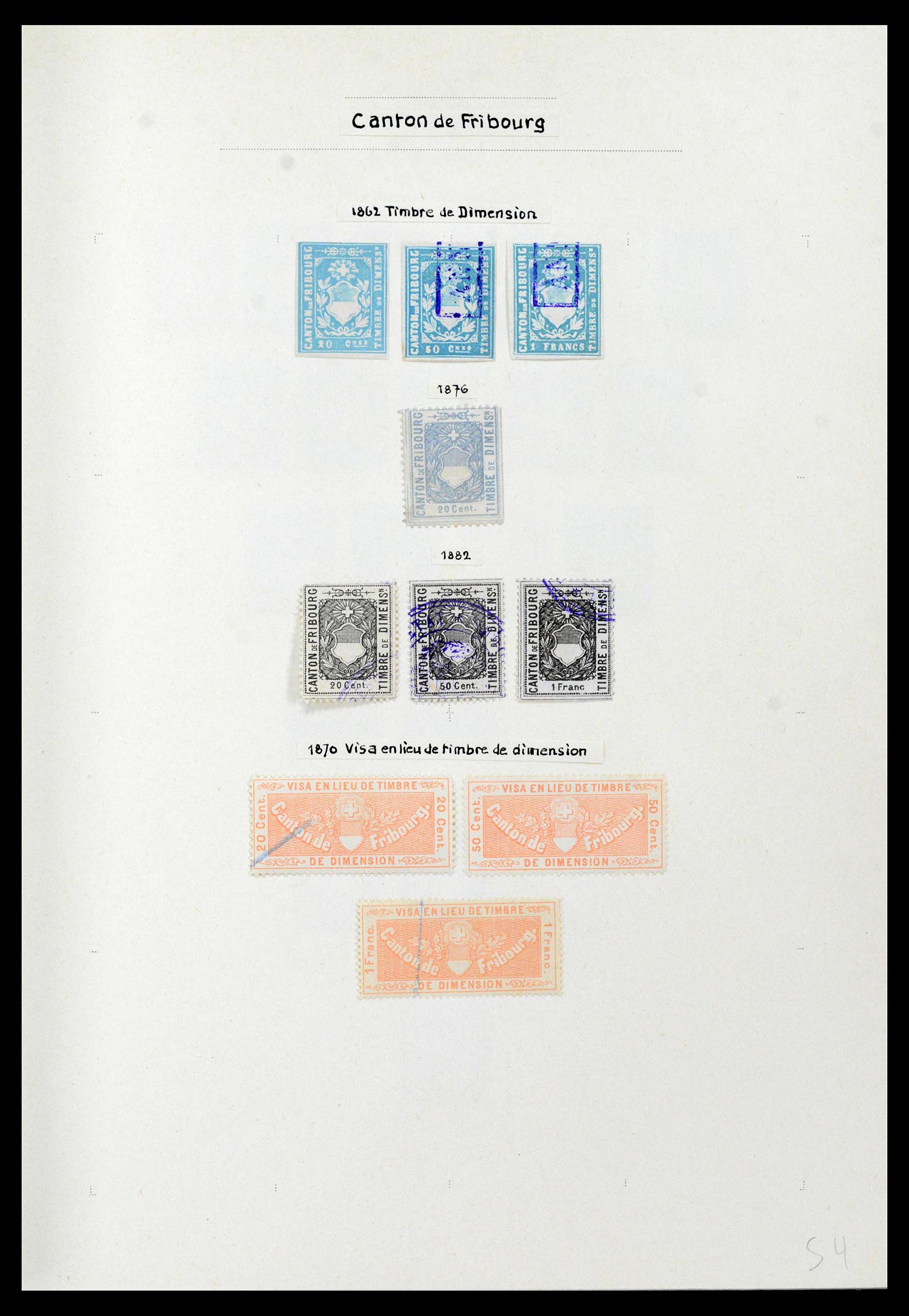 39088 0050 - Stamp collection 39088 Switzerland fiscal 1860-1948.