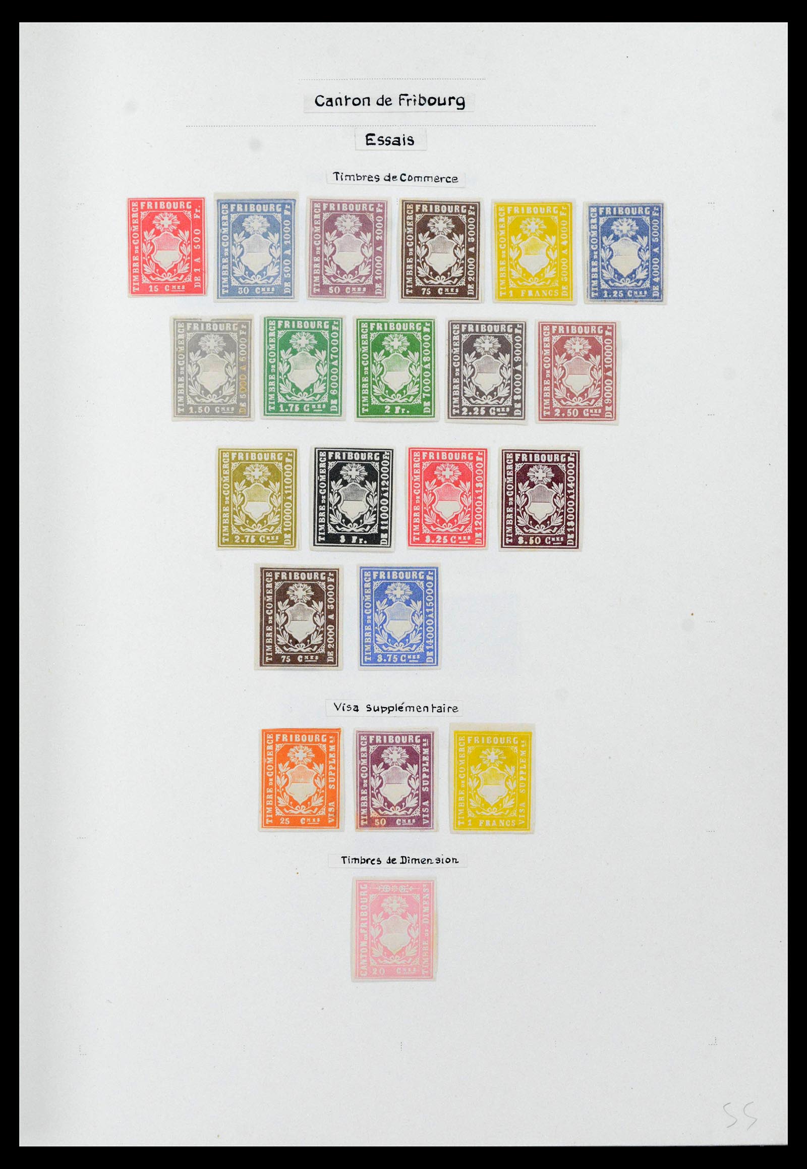 39088 0051 - Stamp collection 39088 Switzerland fiscal 1860-1948.