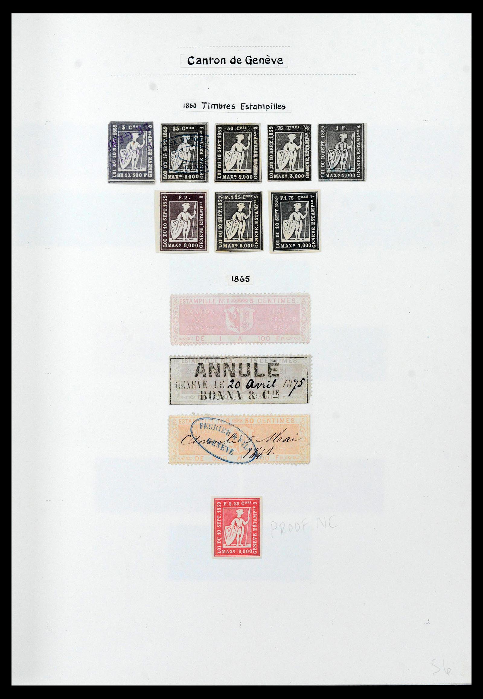 39088 0052 - Stamp collection 39088 Switzerland fiscal 1860-1948.