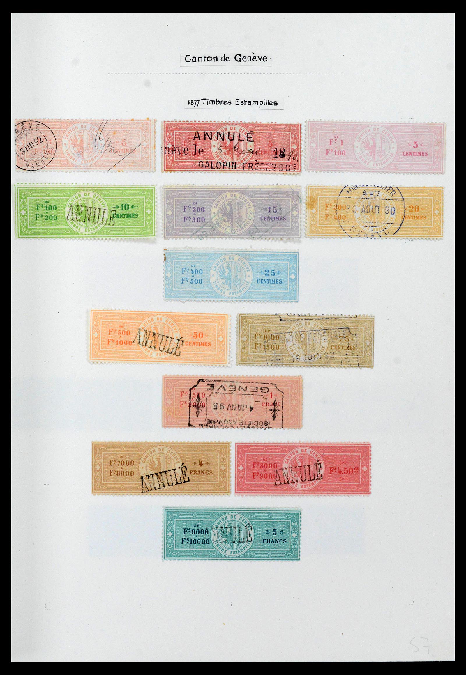39088 0053 - Stamp collection 39088 Switzerland fiscal 1860-1948.