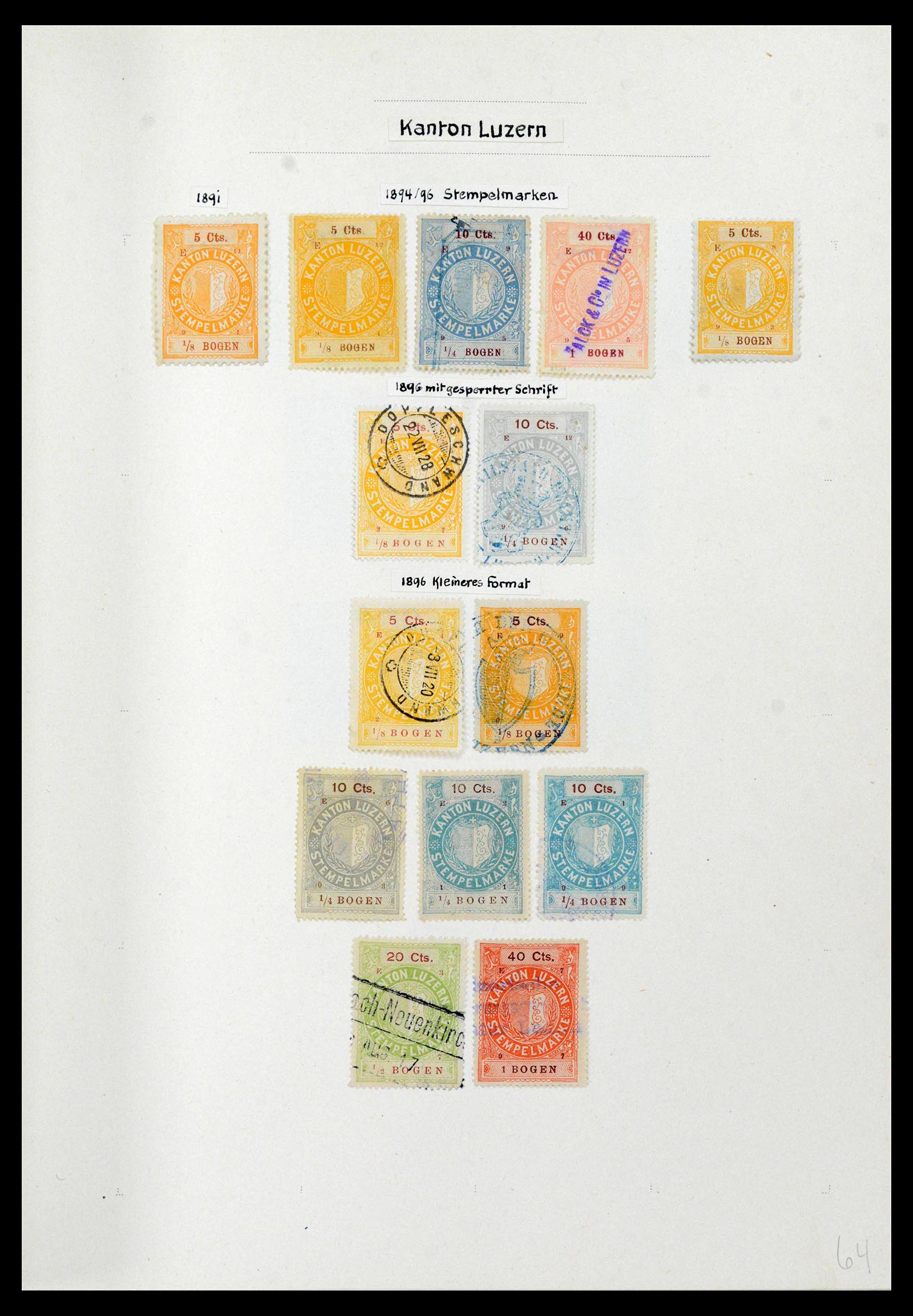 39088 0060 - Stamp collection 39088 Switzerland fiscal 1860-1948.