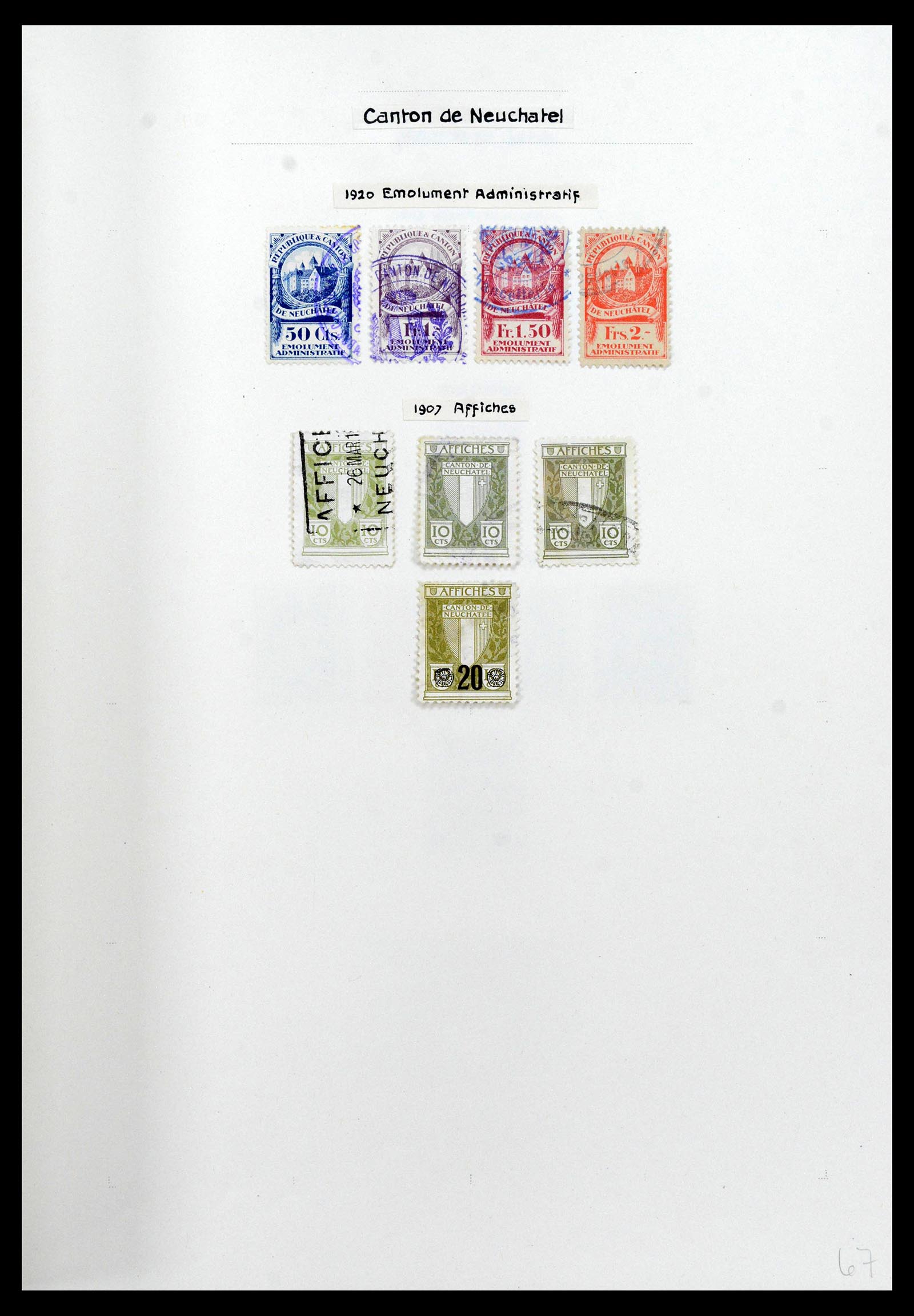 39088 0063 - Stamp collection 39088 Switzerland fiscal 1860-1948.