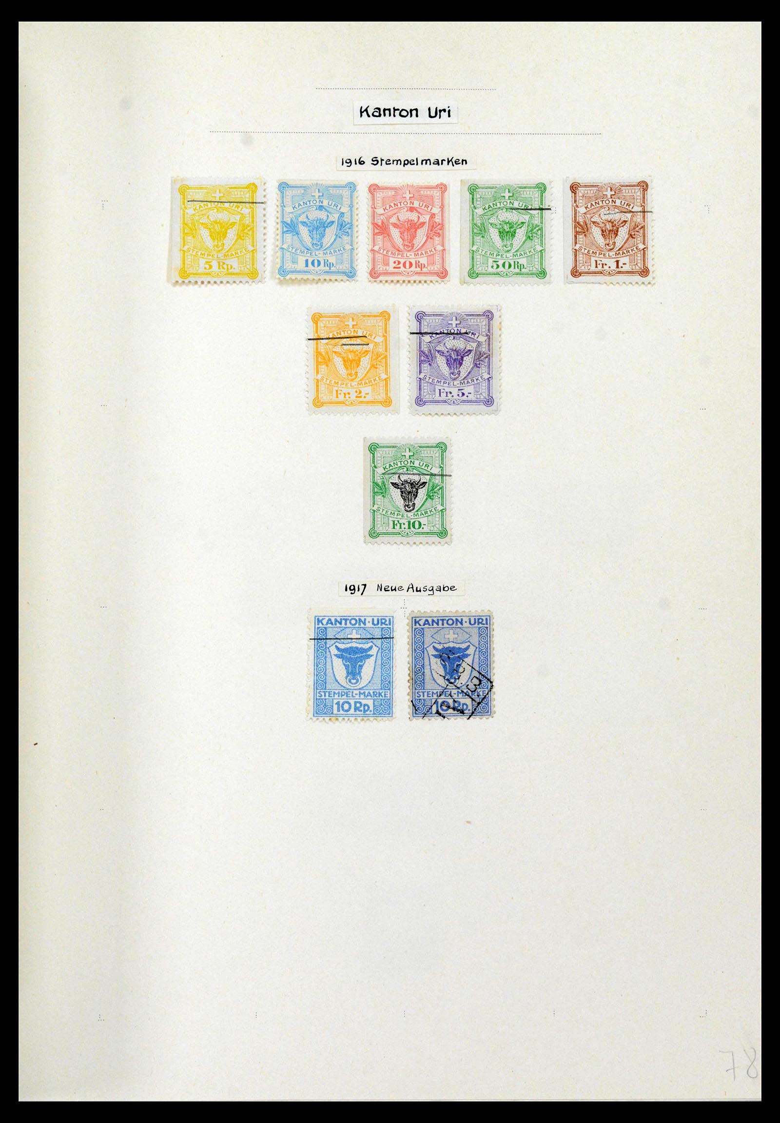 39088 0074 - Stamp collection 39088 Switzerland fiscal 1860-1948.