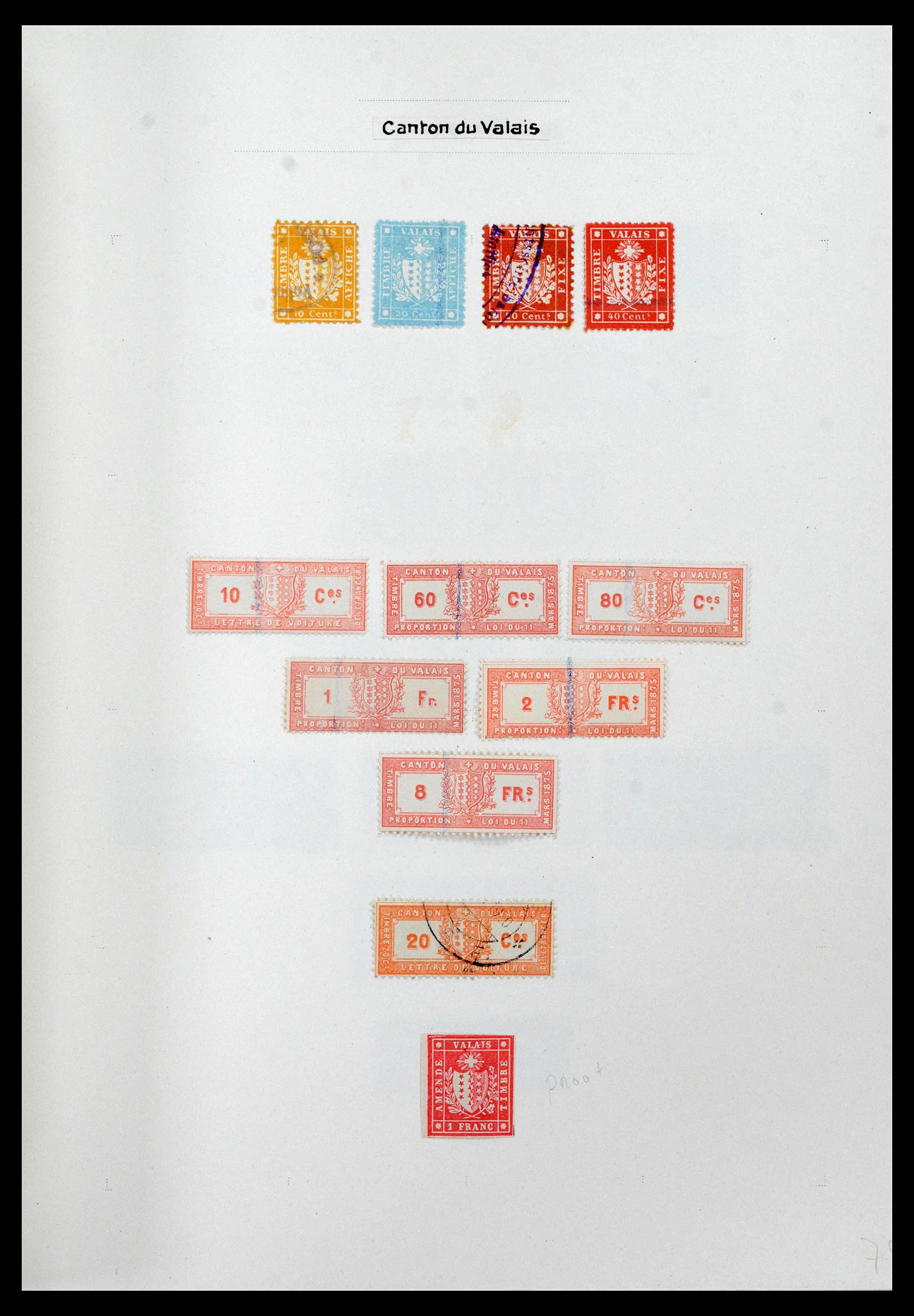 39088 0075 - Stamp collection 39088 Switzerland fiscal 1860-1948.