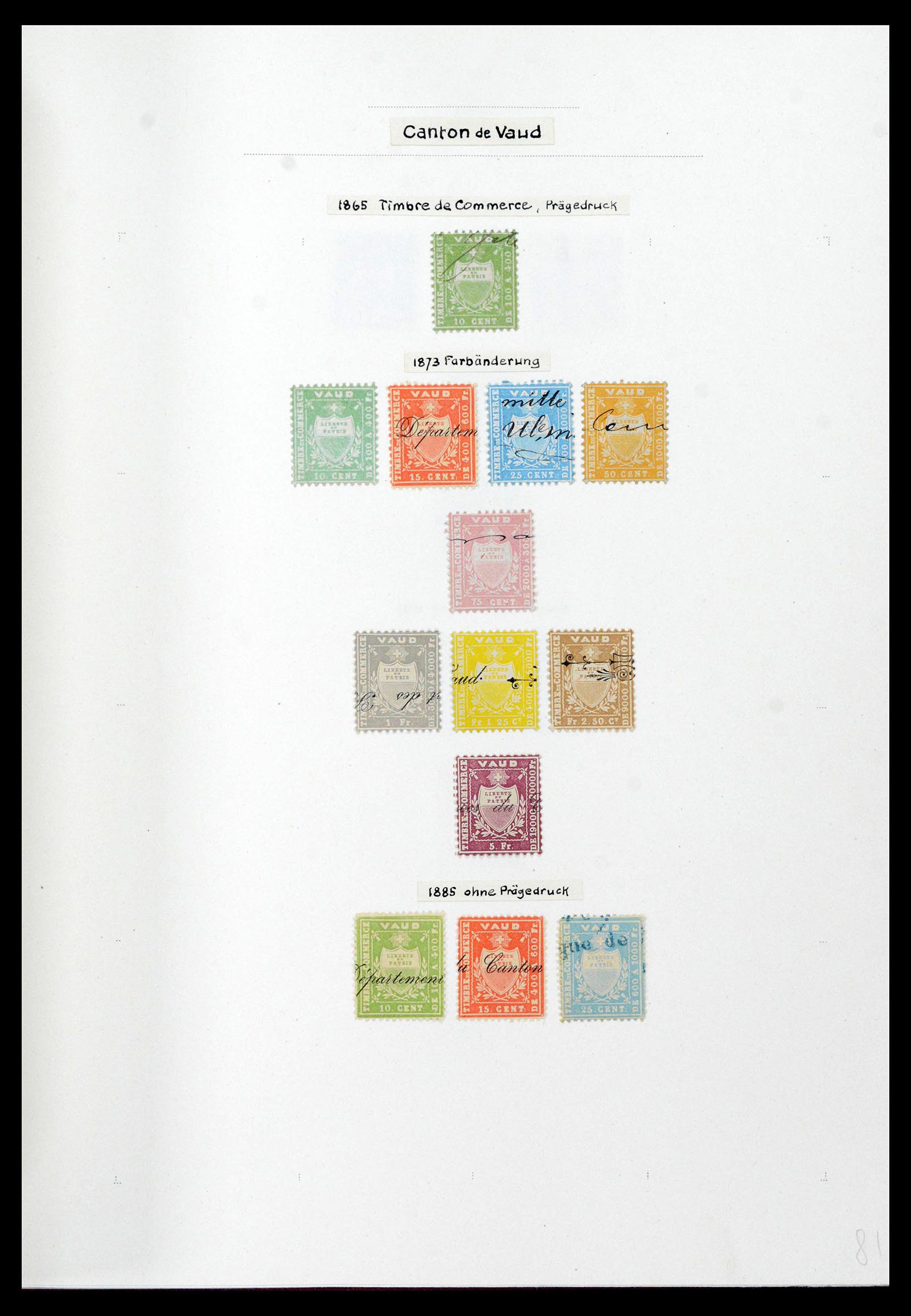 39088 0077 - Stamp collection 39088 Switzerland fiscal 1860-1948.