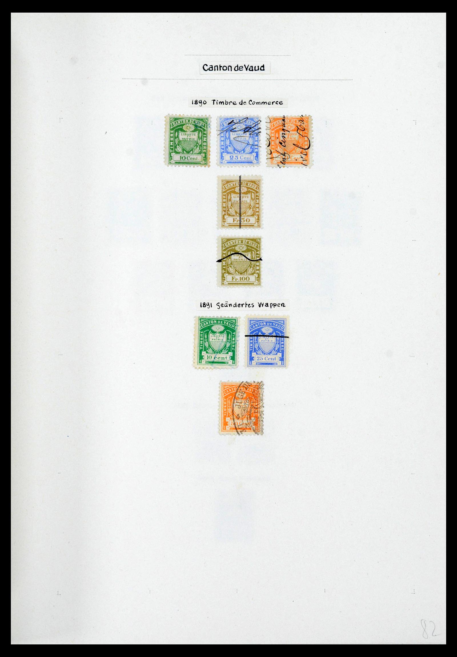 39088 0078 - Stamp collection 39088 Switzerland fiscal 1860-1948.