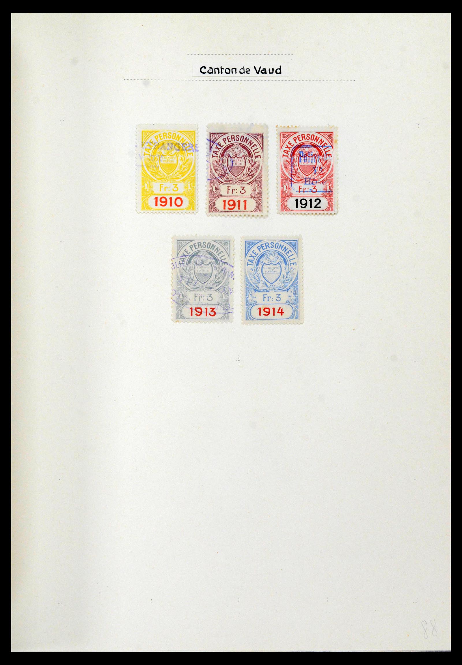 39088 0084 - Stamp collection 39088 Switzerland fiscal 1860-1948.