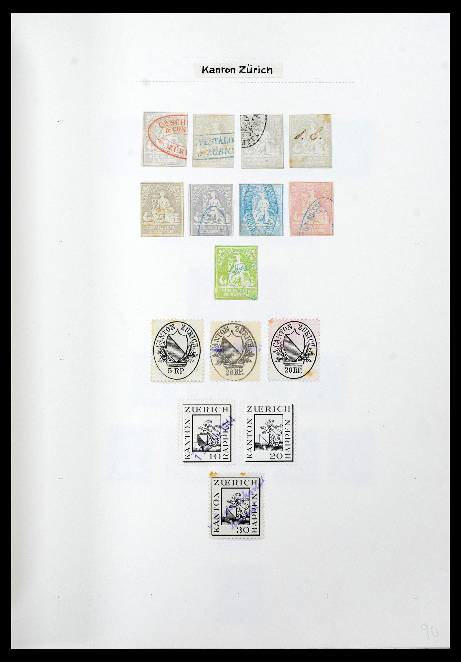 39088 0086 - Stamp collection 39088 Switzerland fiscal 1860-1948.