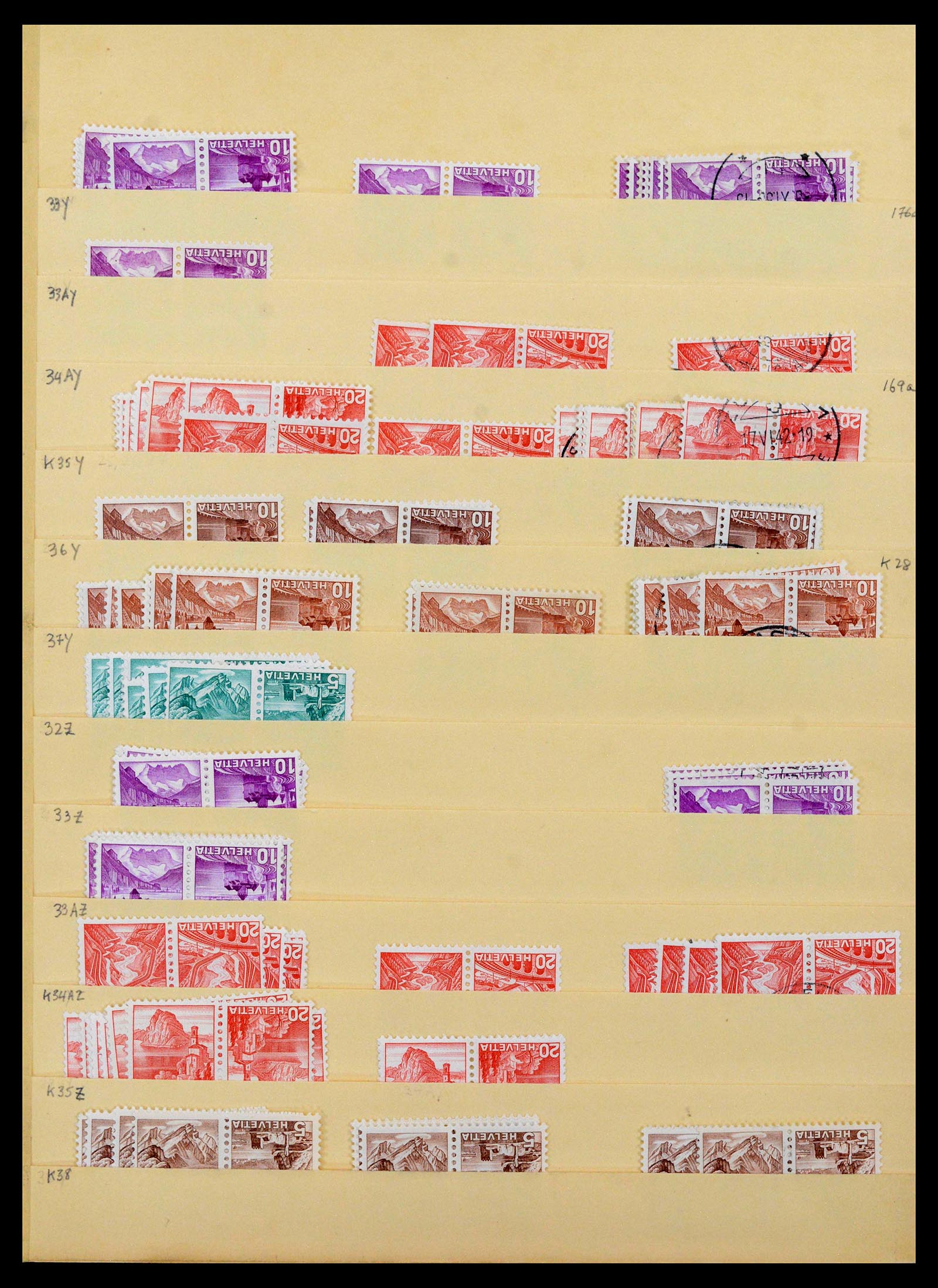 39092 0004 - Stamp collection 39092 Switzerland combinations 1908-2000.