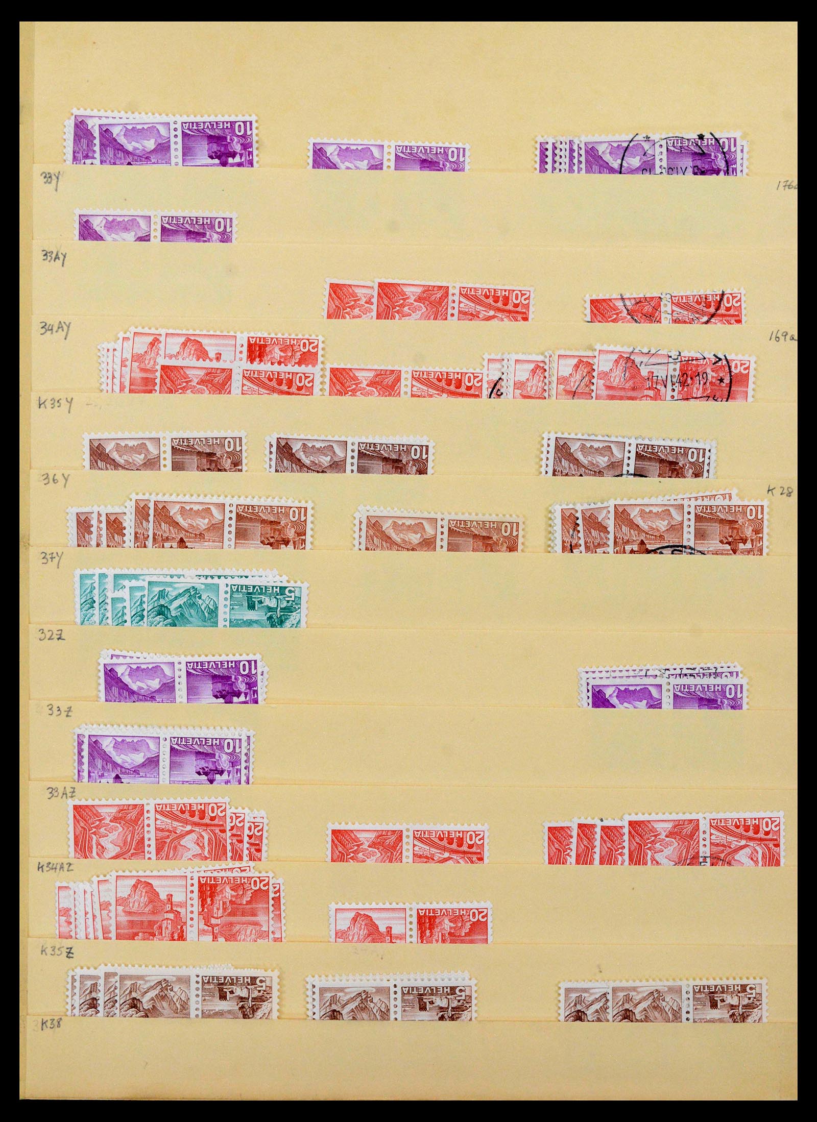 39092 0004 - Stamp collection 39092 Switzerland combinations 1908-2000.