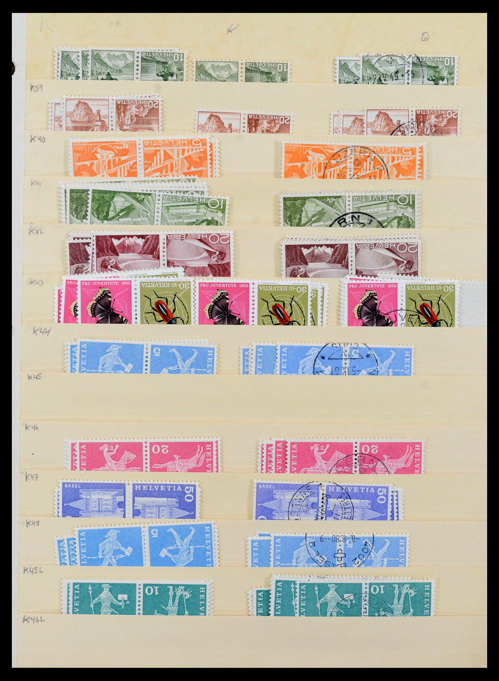 39092 0005 - Stamp collection 39092 Switzerland combinations 1908-2000.