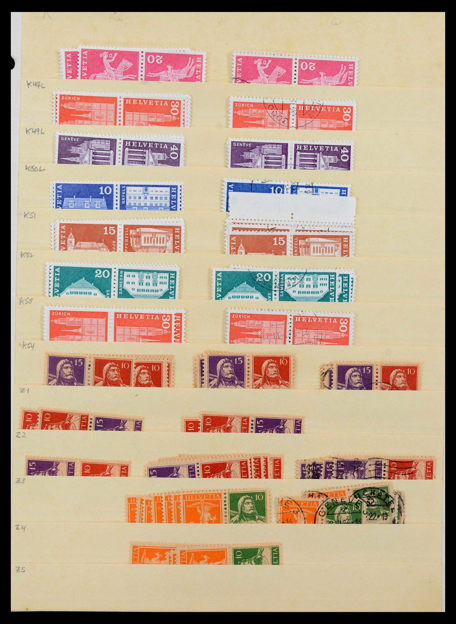 39092 0006 - Stamp collection 39092 Switzerland combinations 1908-2000.