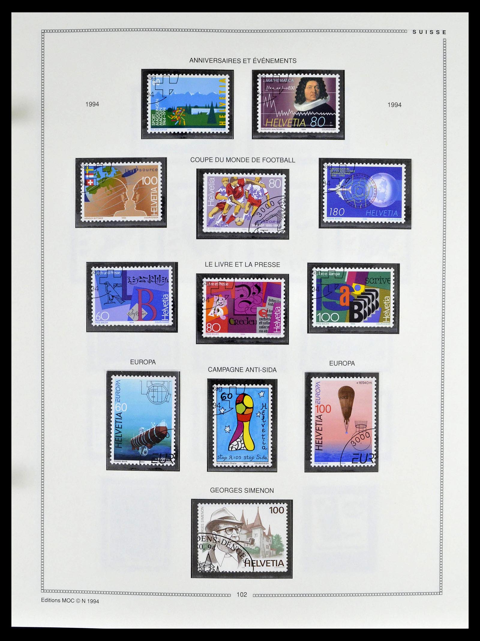 39094 0100 - Stamp collection 39094 Switzerland 1850-2005.