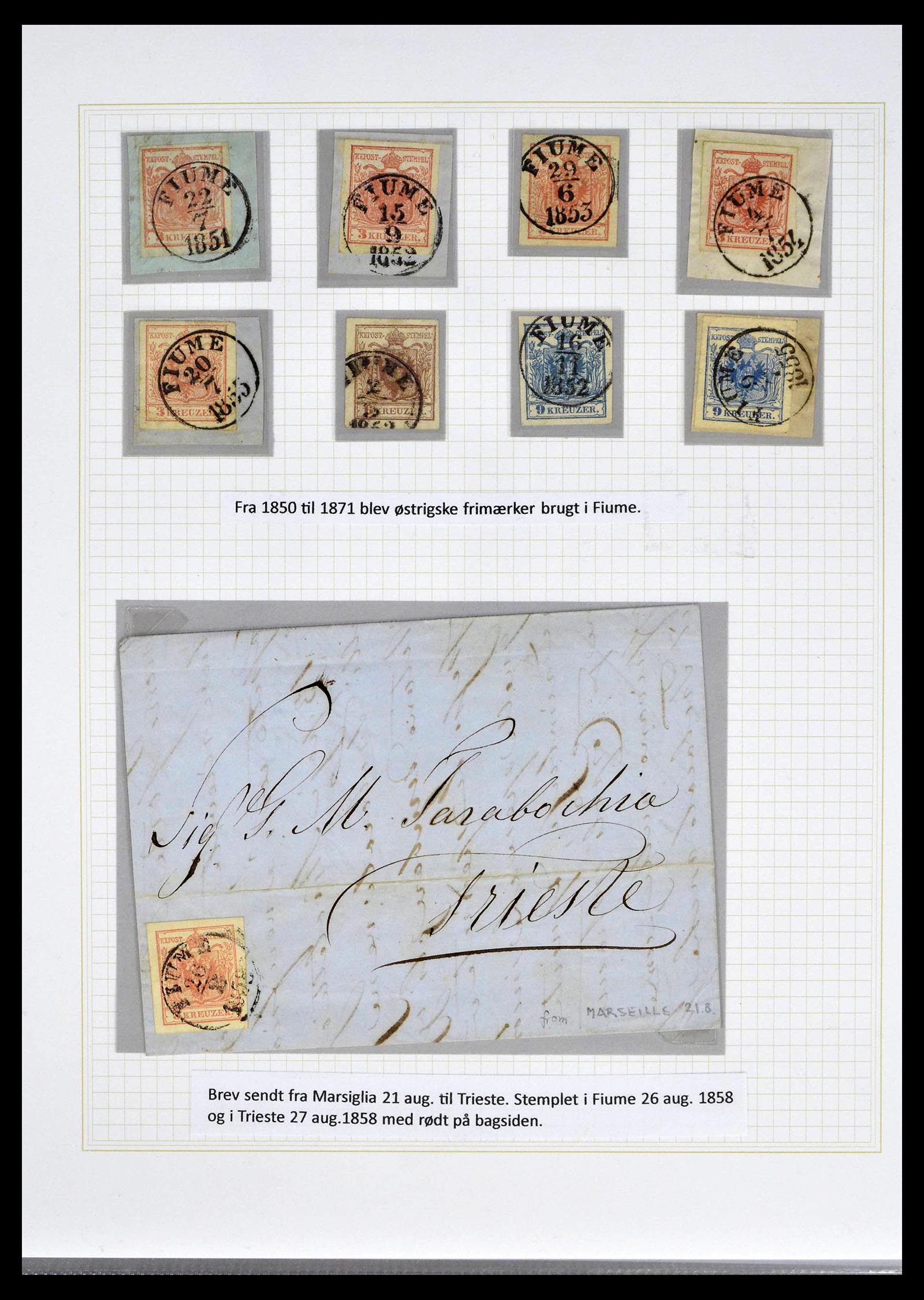 39100 0001 - Postzegelverzameling 39100 Fiume tentoonstellings verzameling 1850-19