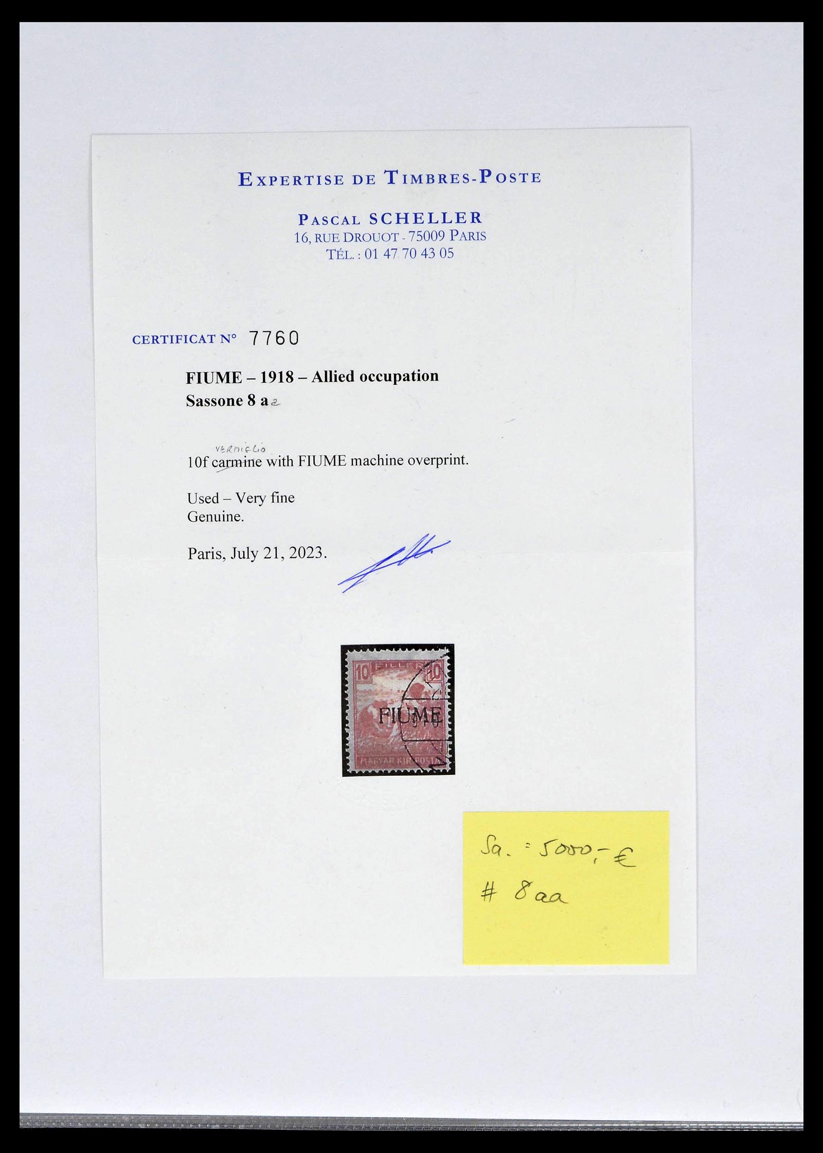 39100 0007 - Postzegelverzameling 39100 Fiume tentoonstellings verzameling 1850-19