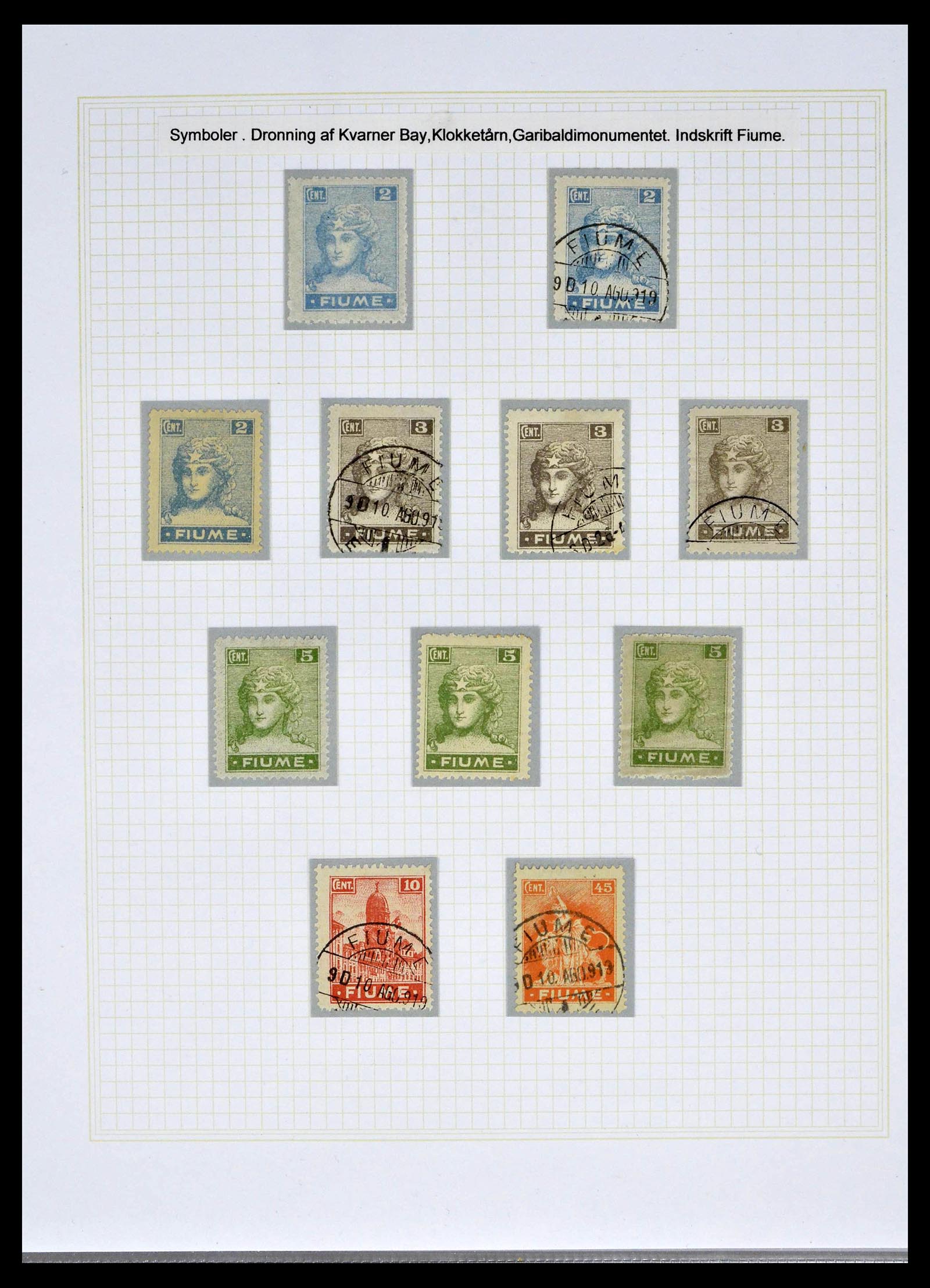 39100 0010 - Postzegelverzameling 39100 Fiume tentoonstellings verzameling 1850-19