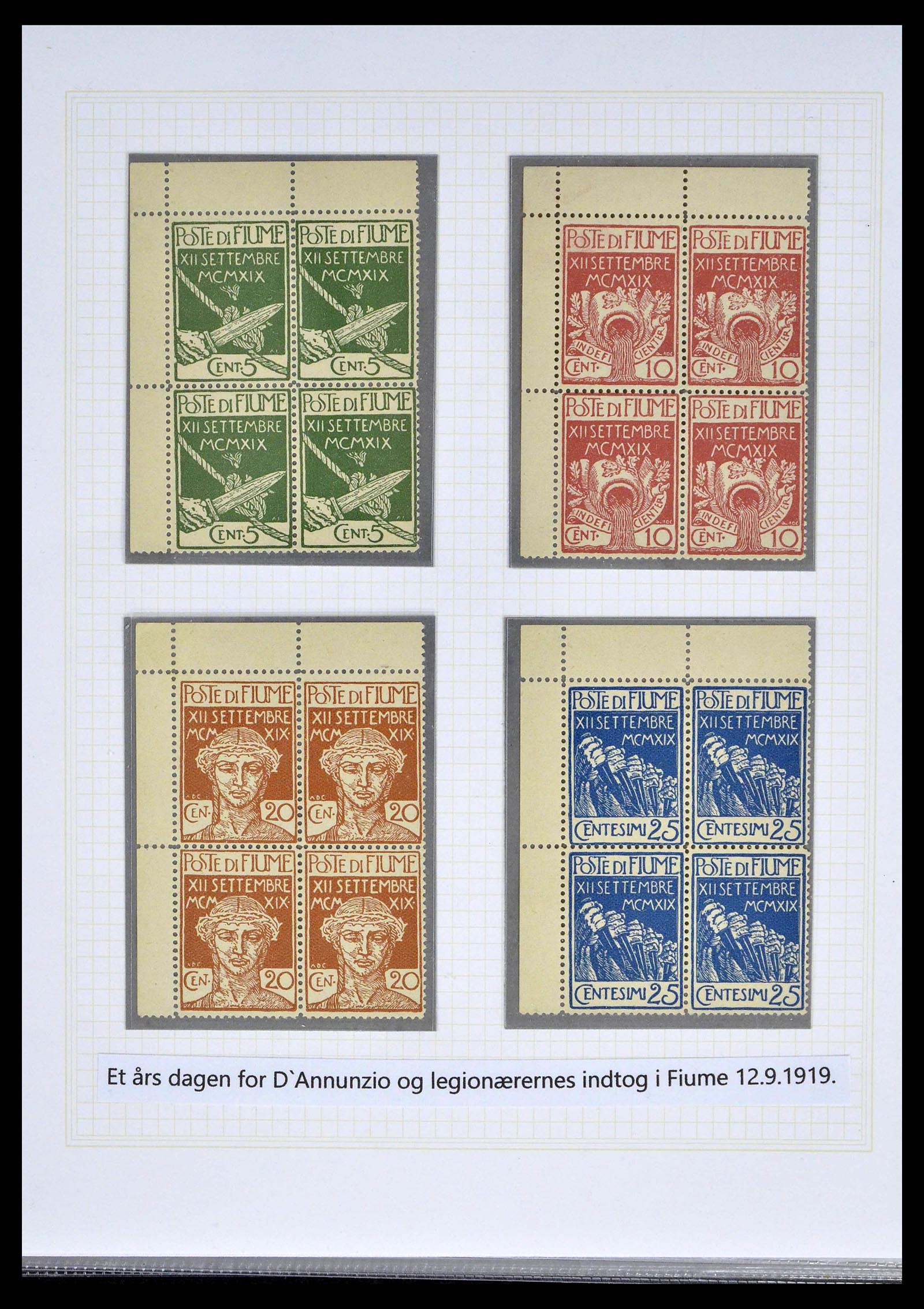 39100 0019 - Postzegelverzameling 39100 Fiume tentoonstellings verzameling 1850-19