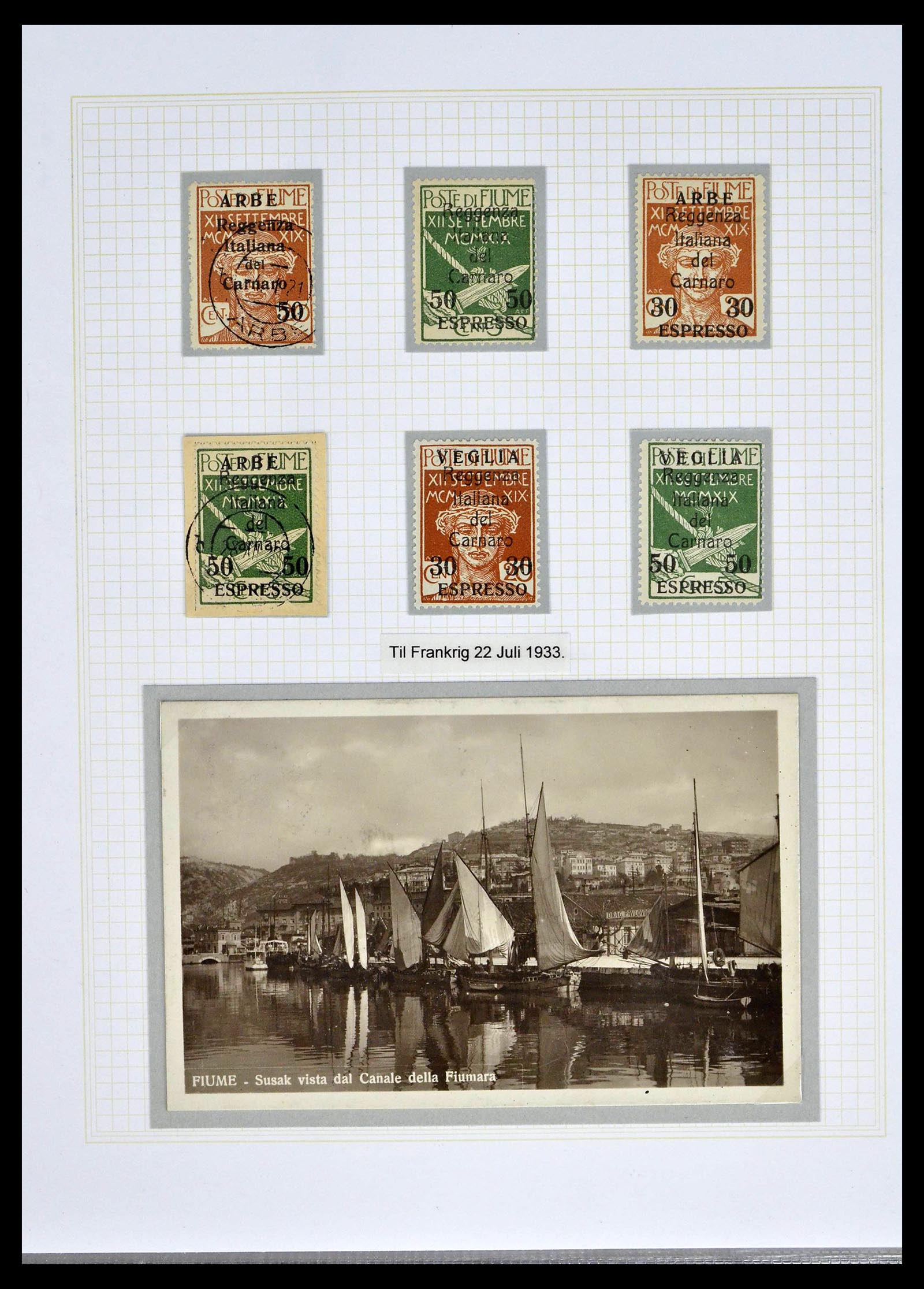 39100 0023 - Stamp collection 39100 Fiume exhibition collection 1850-1945.