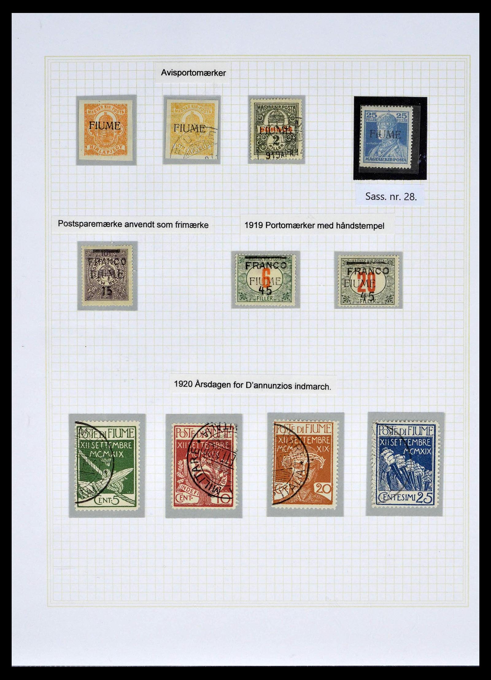 39100 0032 - Stamp collection 39100 Fiume exhibition collection 1850-1945.
