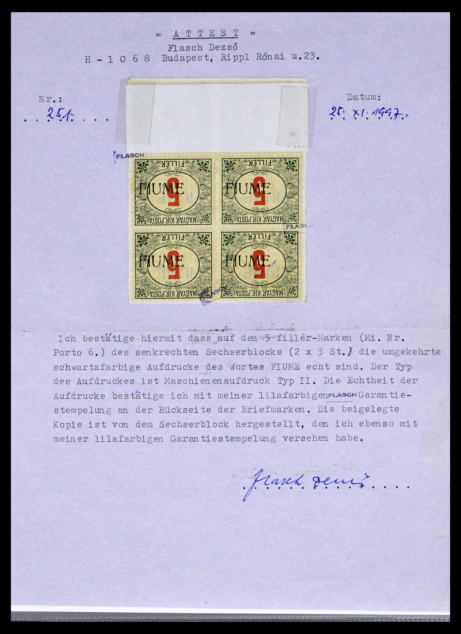 39100 0039 - Stamp collection 39100 Fiume exhibition collection 1850-1945.