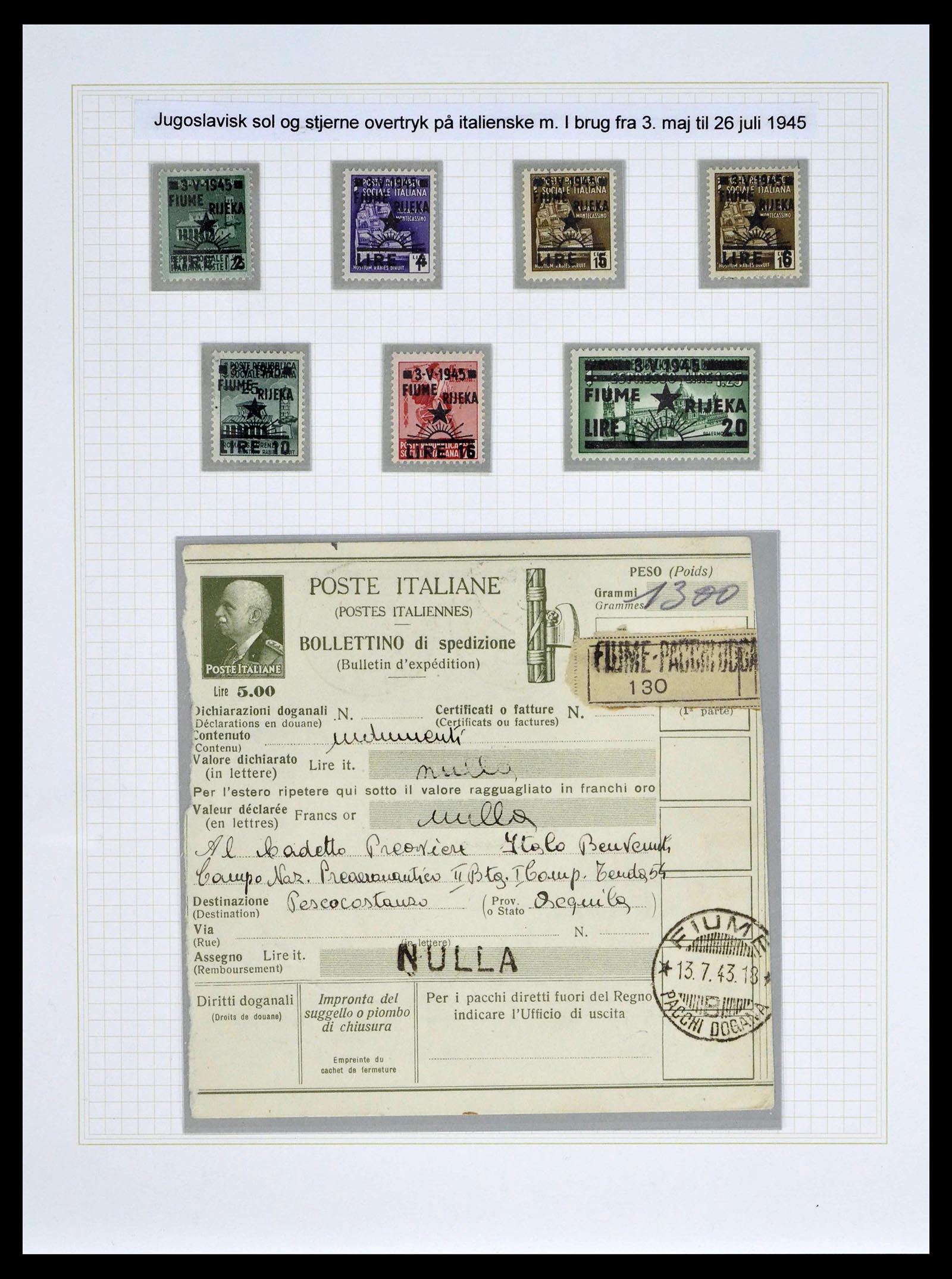 39100 0061 - Stamp collection 39100 Fiume exhibition collection 1850-1945.