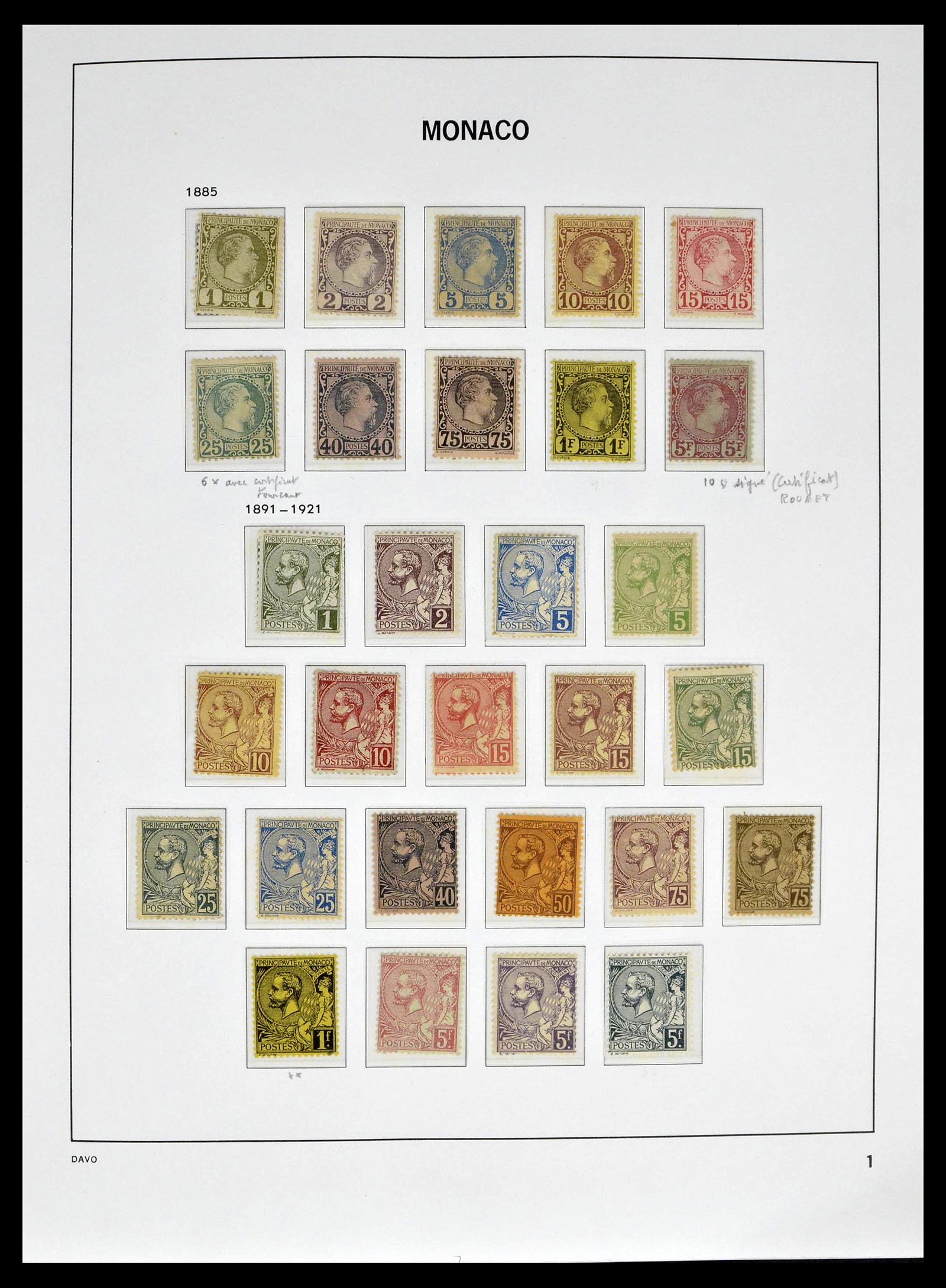 39110 0005 - Postzegelverzameling 39110 Monaco compleet 1885-1994.