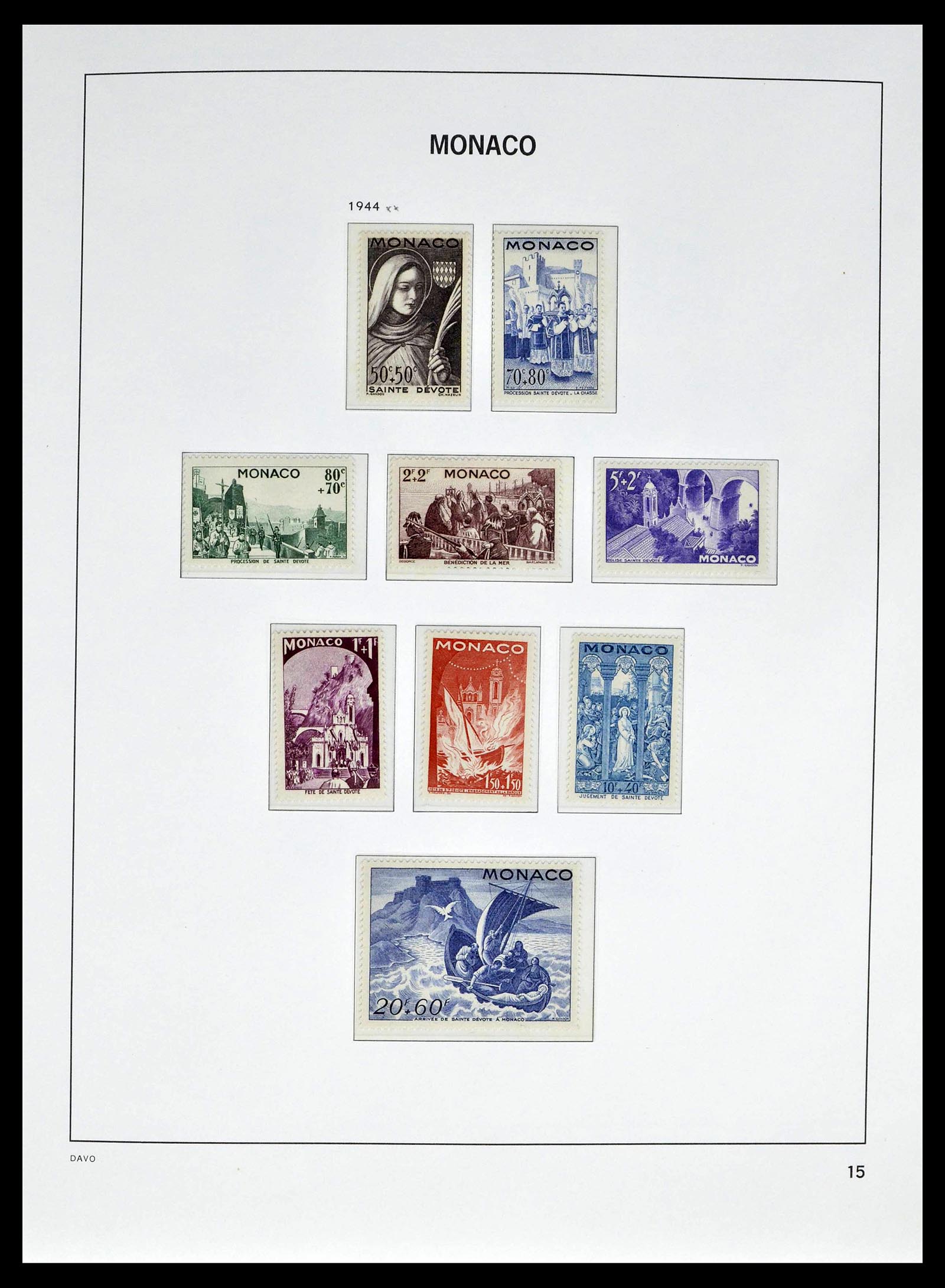 39110 0019 - Stamp collection 39110 Monaco complete 1885-1994.