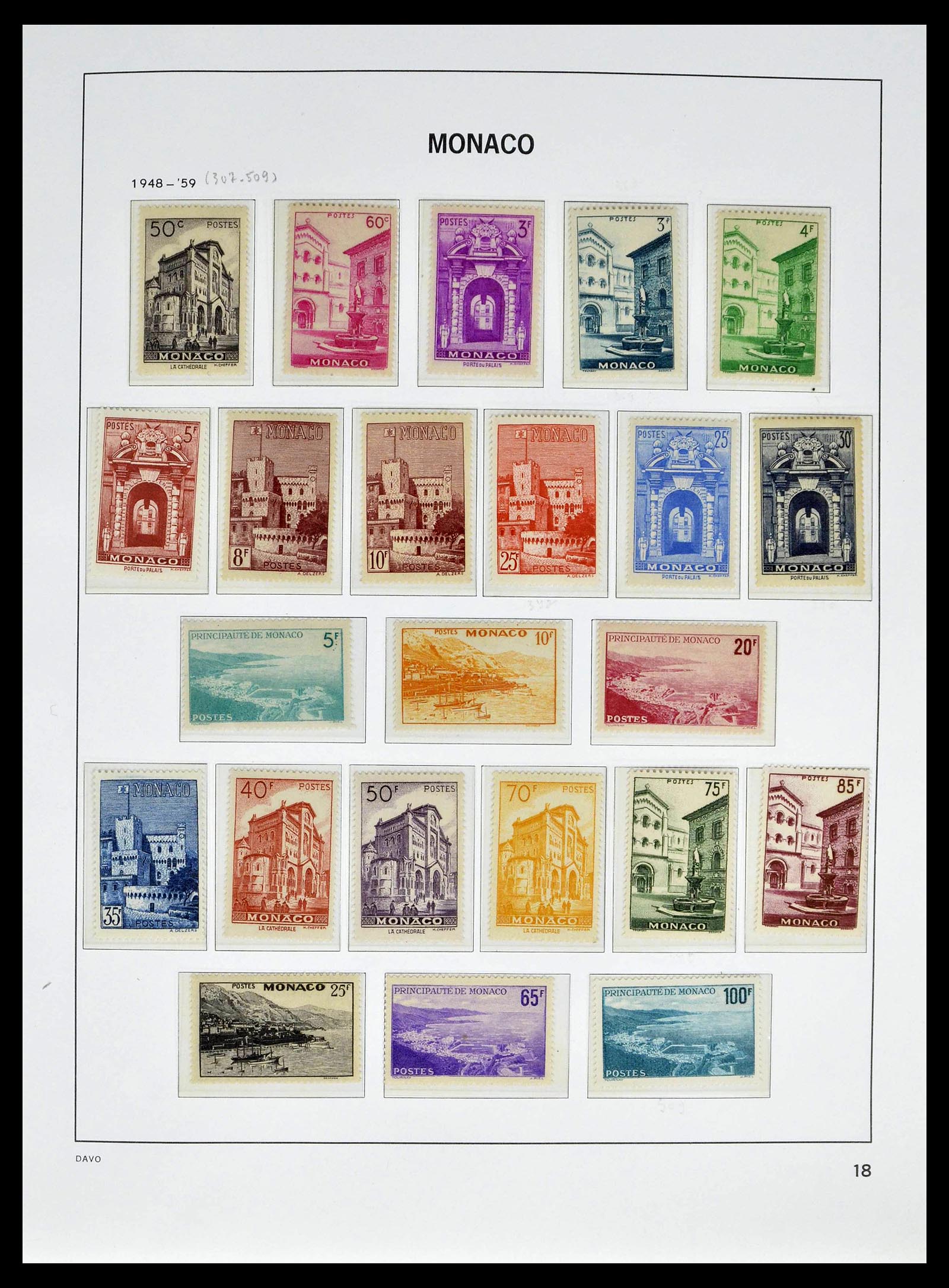 39110 0022 - Postzegelverzameling 39110 Monaco compleet 1885-1994.