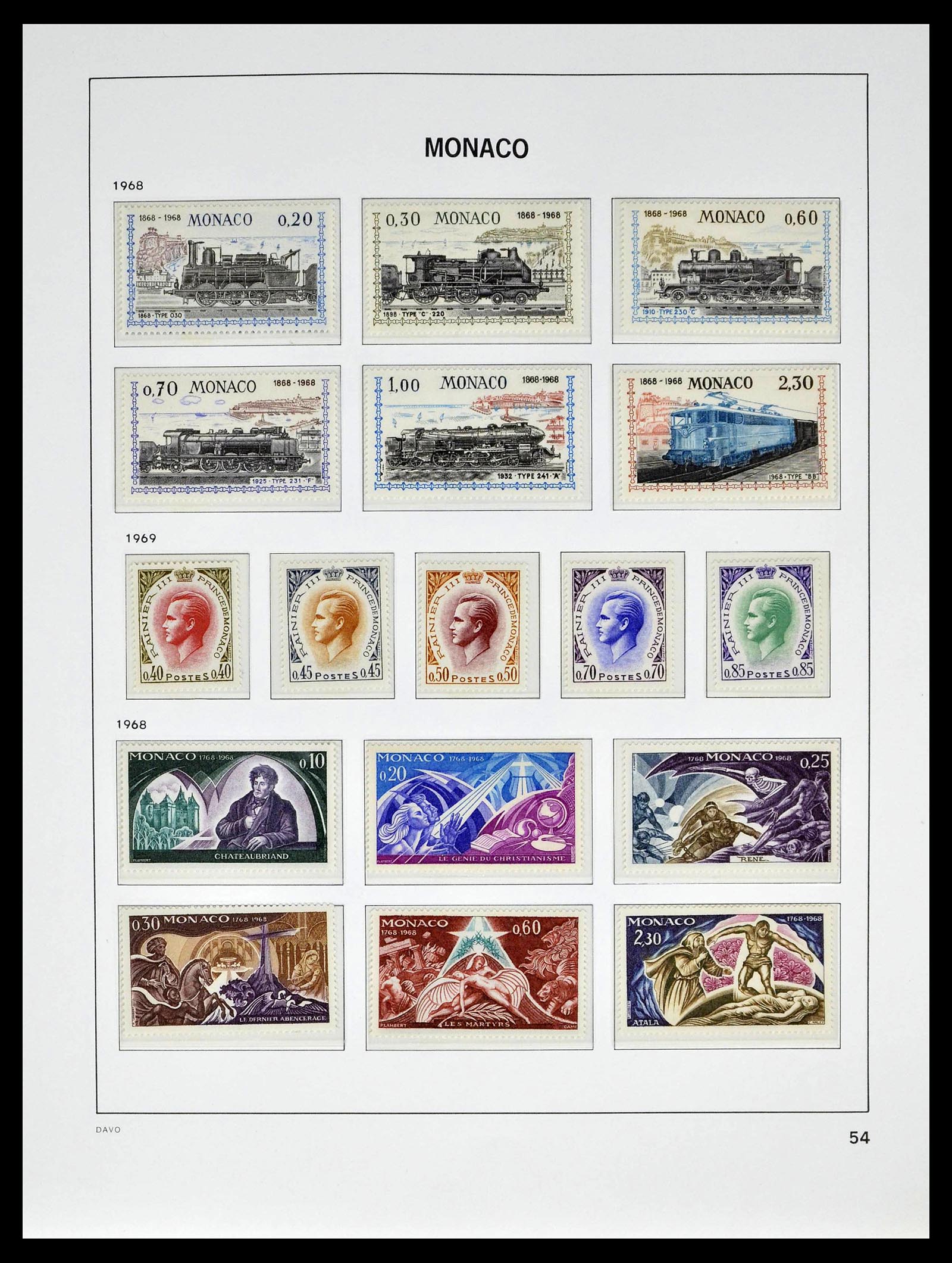 39110 0058 - Stamp collection 39110 Monaco complete 1885-1994.