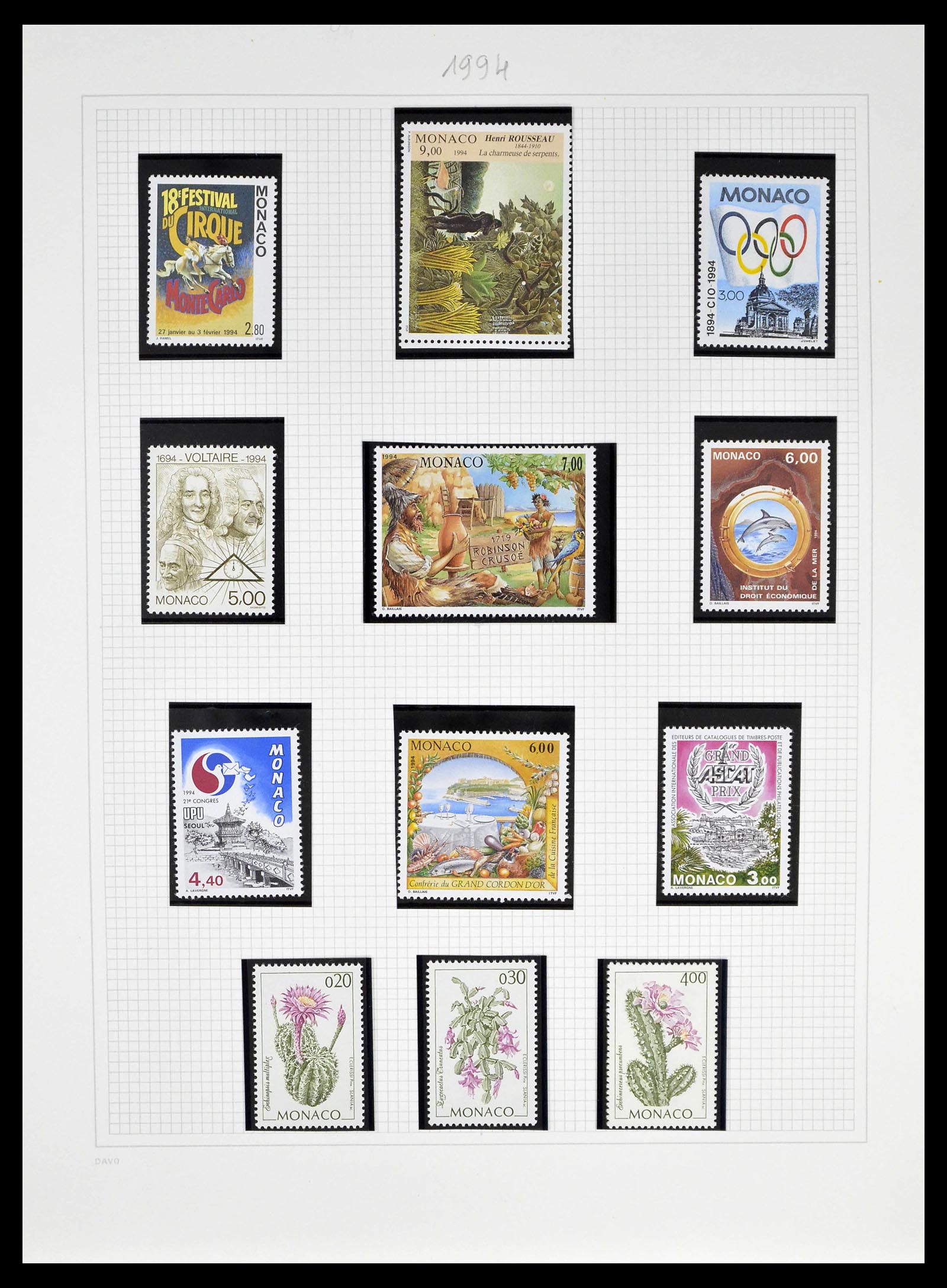 39110 0204 - Stamp collection 39110 Monaco complete 1885-1994.