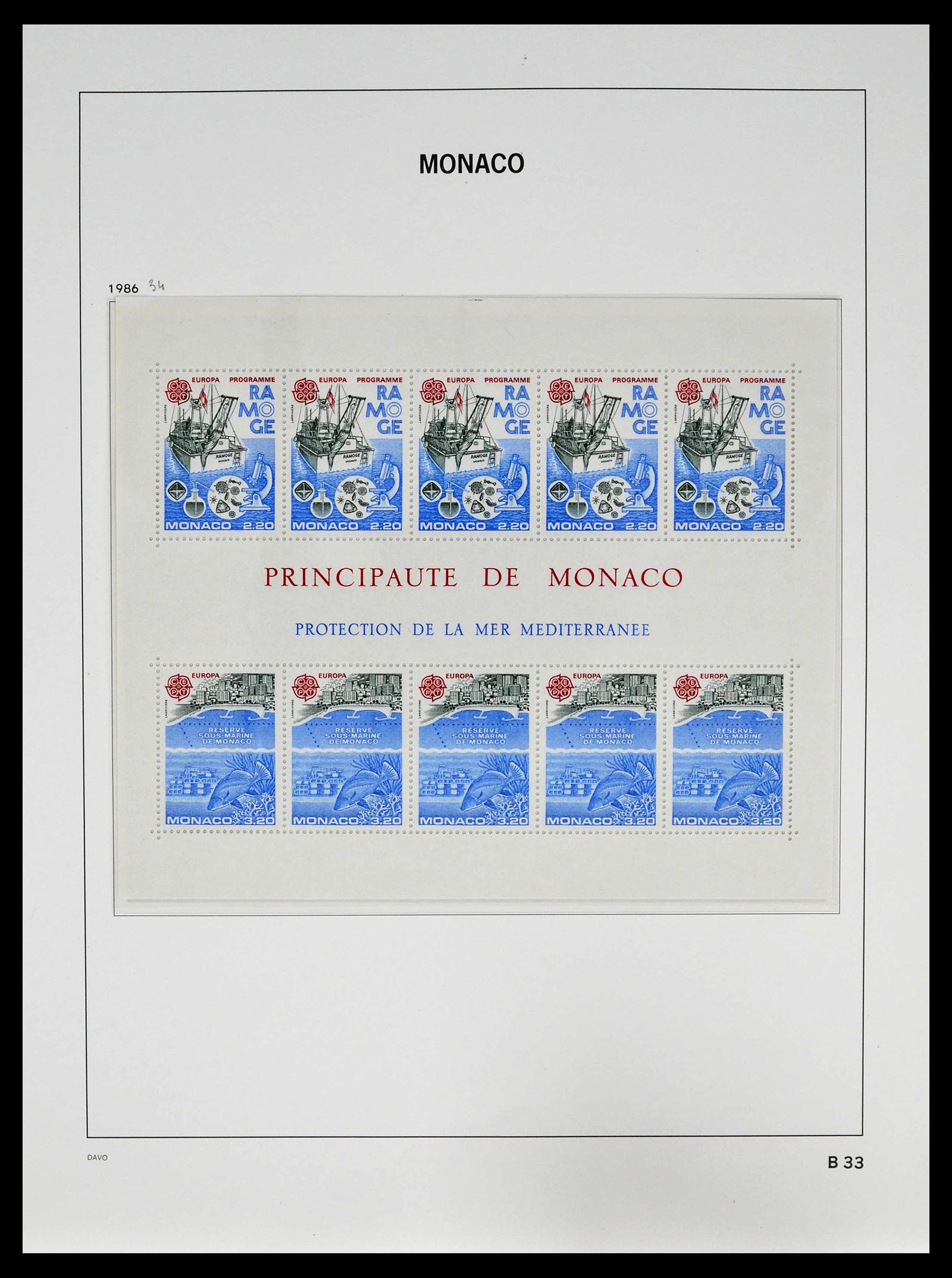 39110 0220 - Stamp collection 39110 Monaco complete 1885-1994.