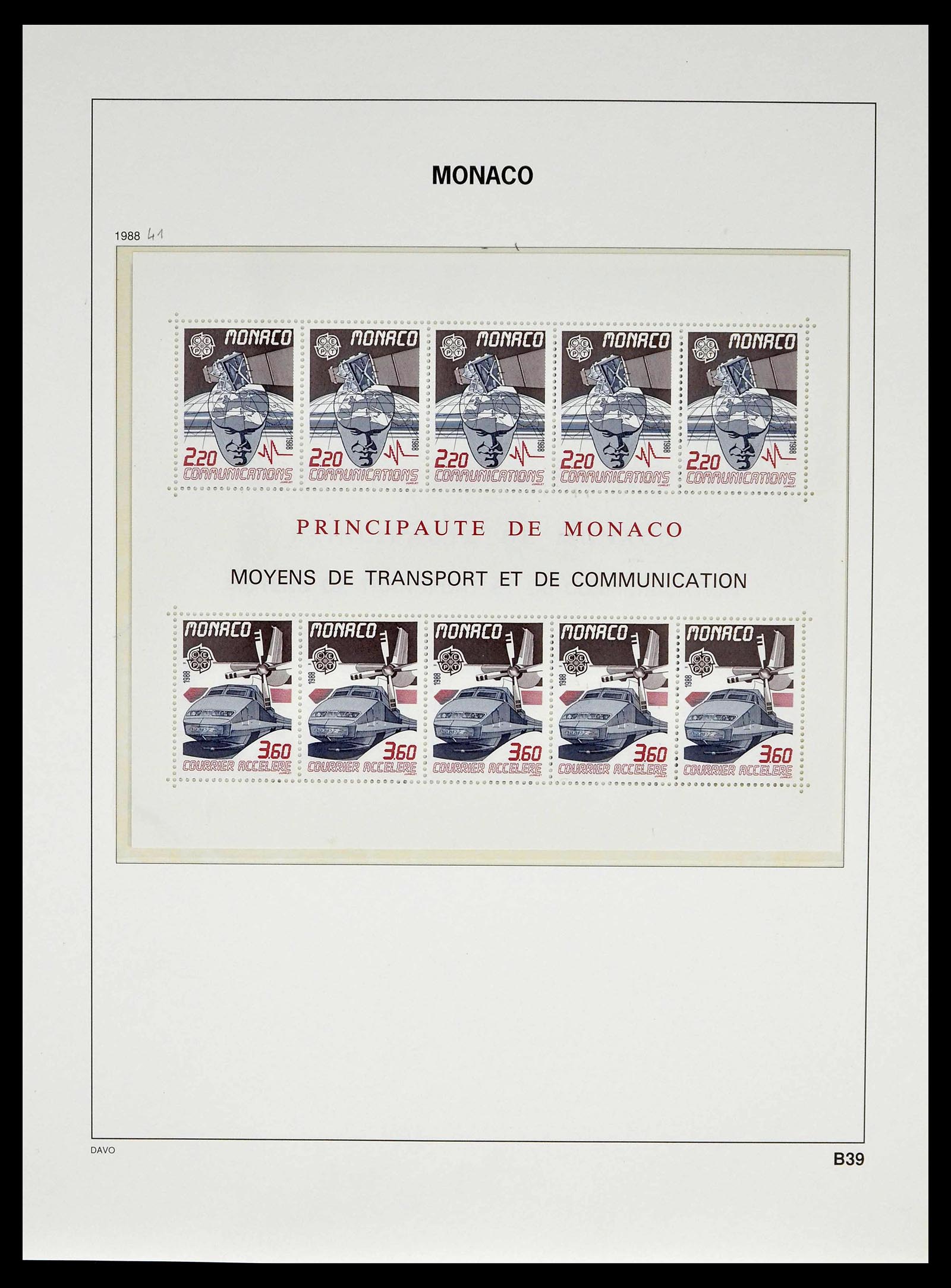 39110 0226 - Stamp collection 39110 Monaco complete 1885-1994.
