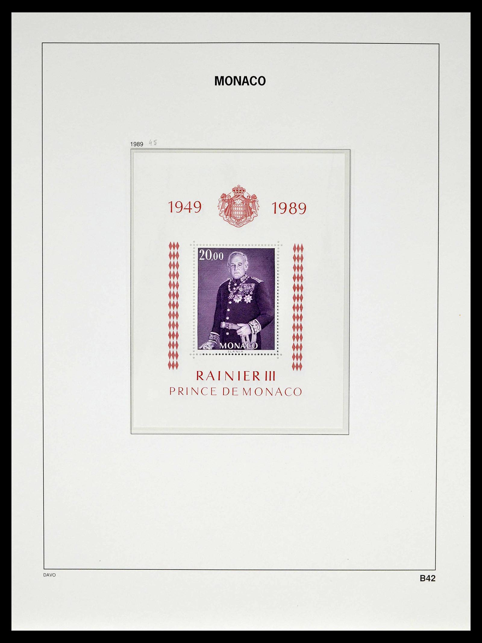 39110 0229 - Stamp collection 39110 Monaco complete 1885-1994.