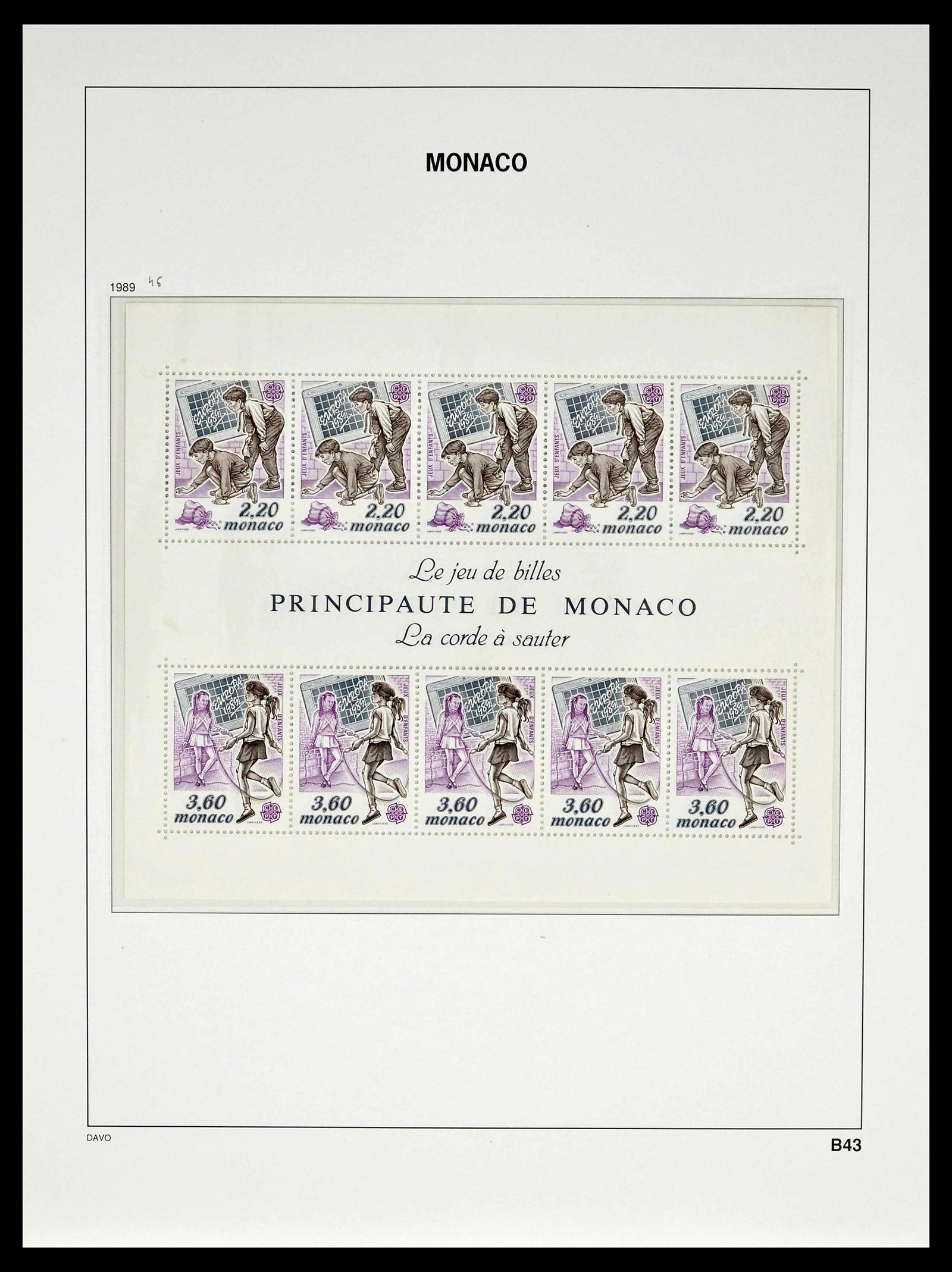 39110 0230 - Stamp collection 39110 Monaco complete 1885-1994.