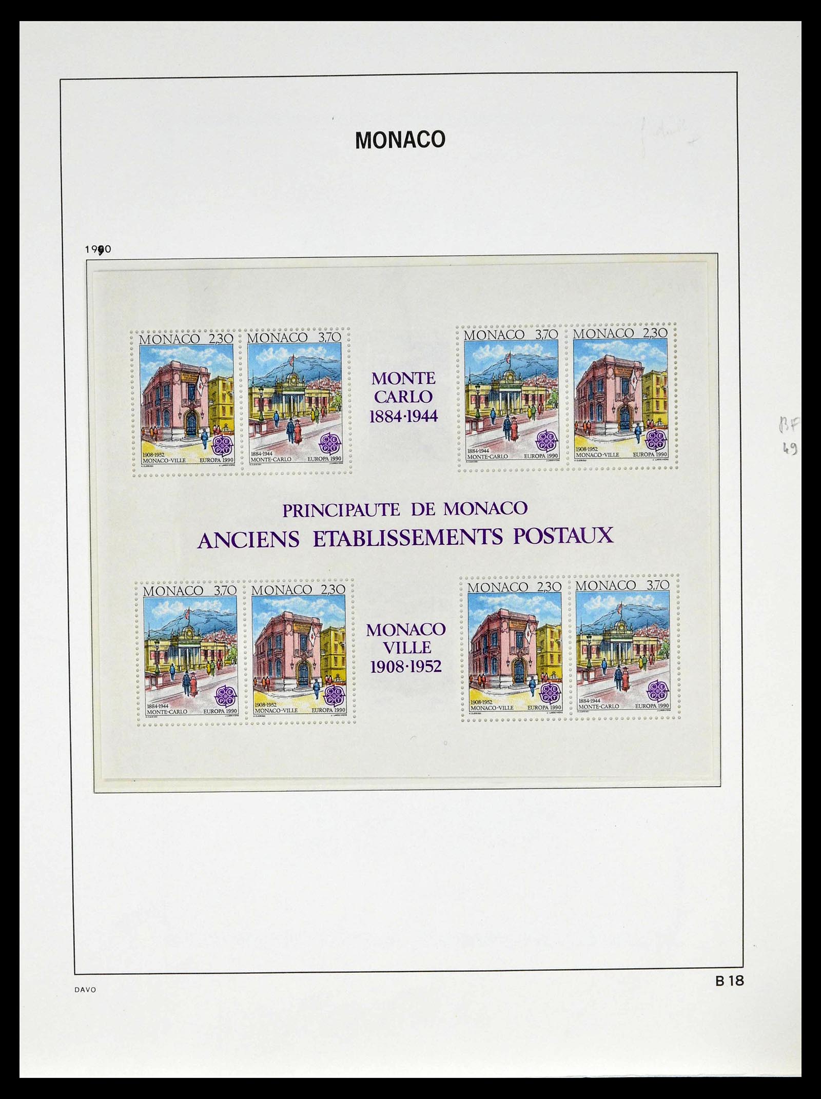 39110 0233 - Stamp collection 39110 Monaco complete 1885-1994.