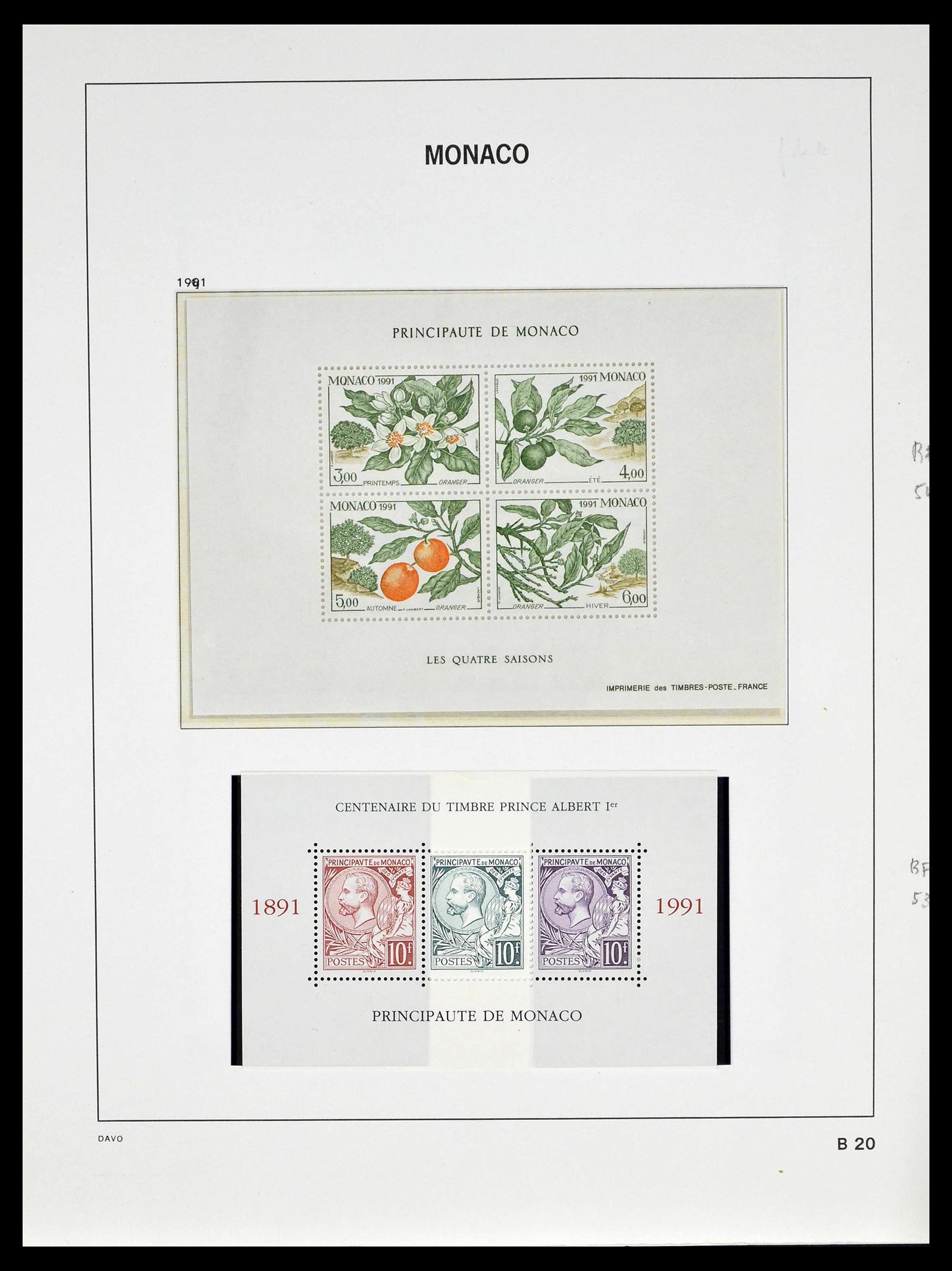 39110 0236 - Stamp collection 39110 Monaco complete 1885-1994.