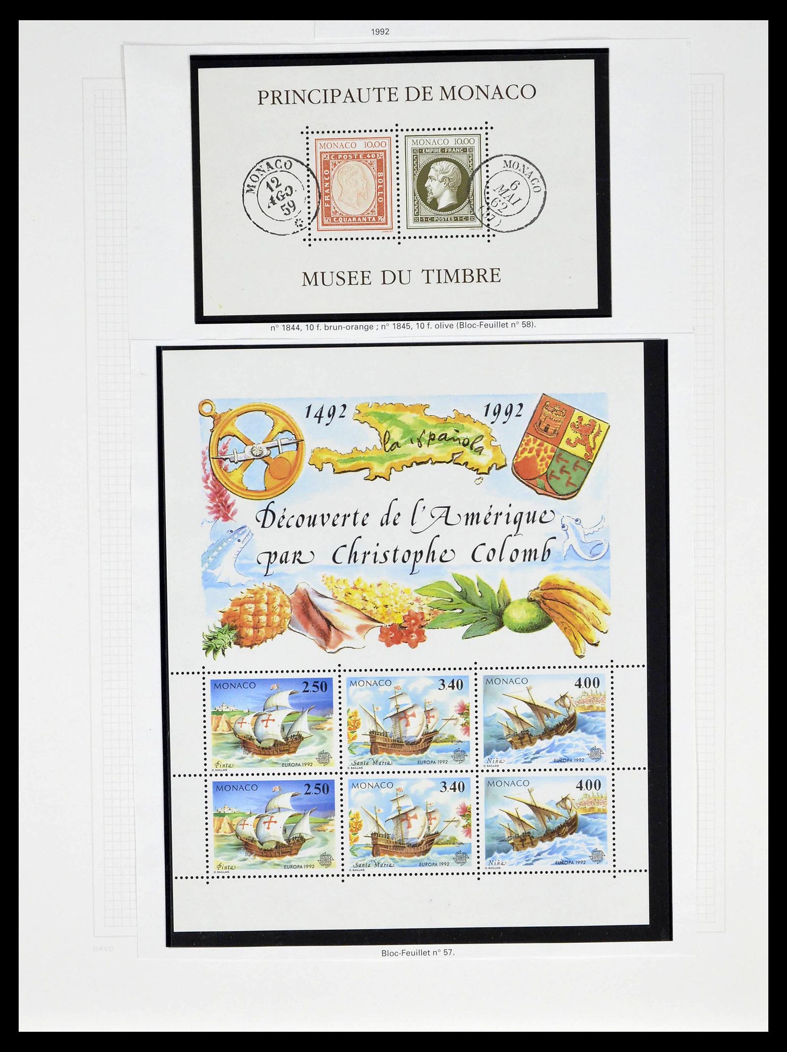 39110 0238 - Stamp collection 39110 Monaco complete 1885-1994.