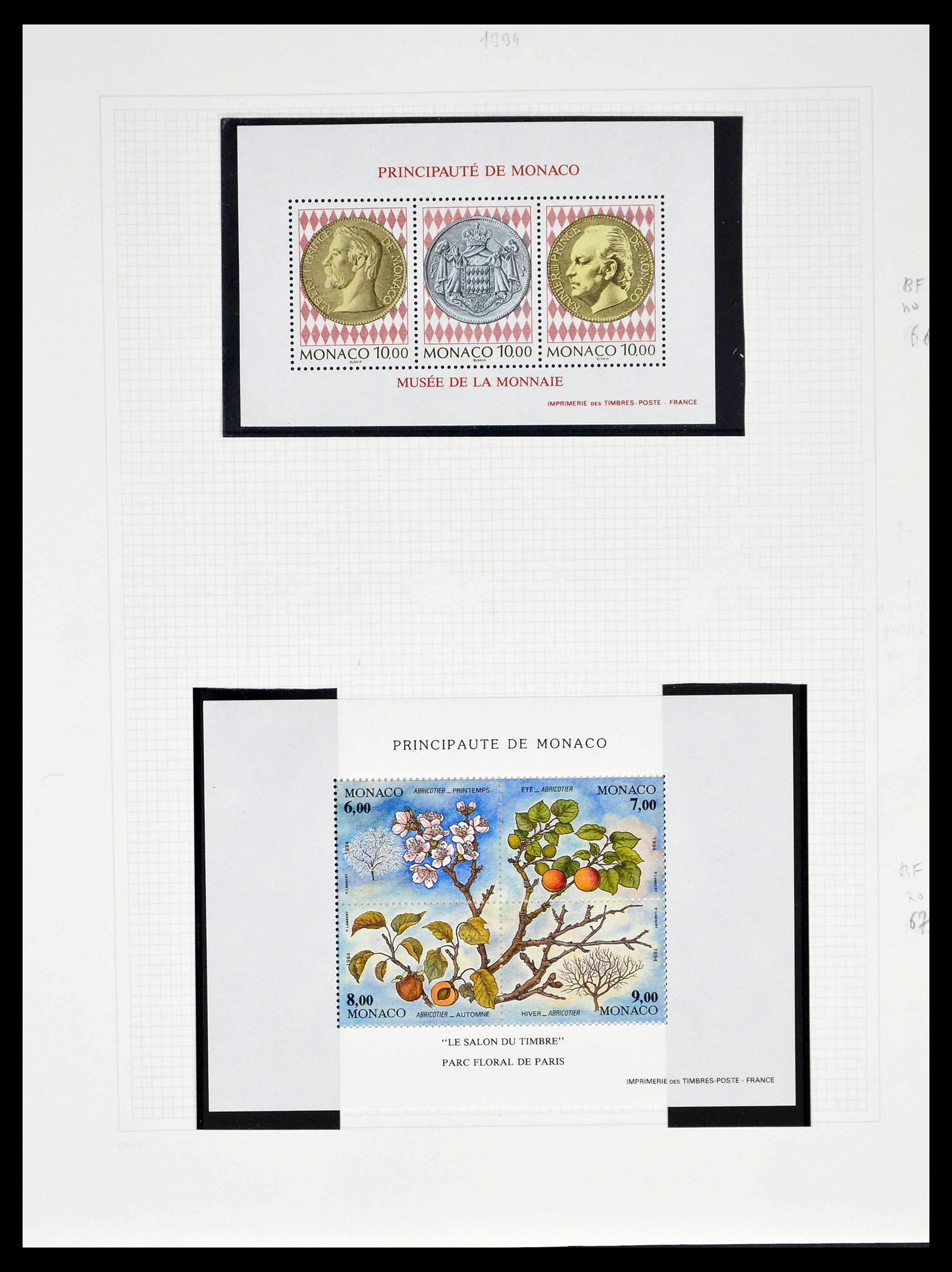 39110 0243 - Stamp collection 39110 Monaco complete 1885-1994.