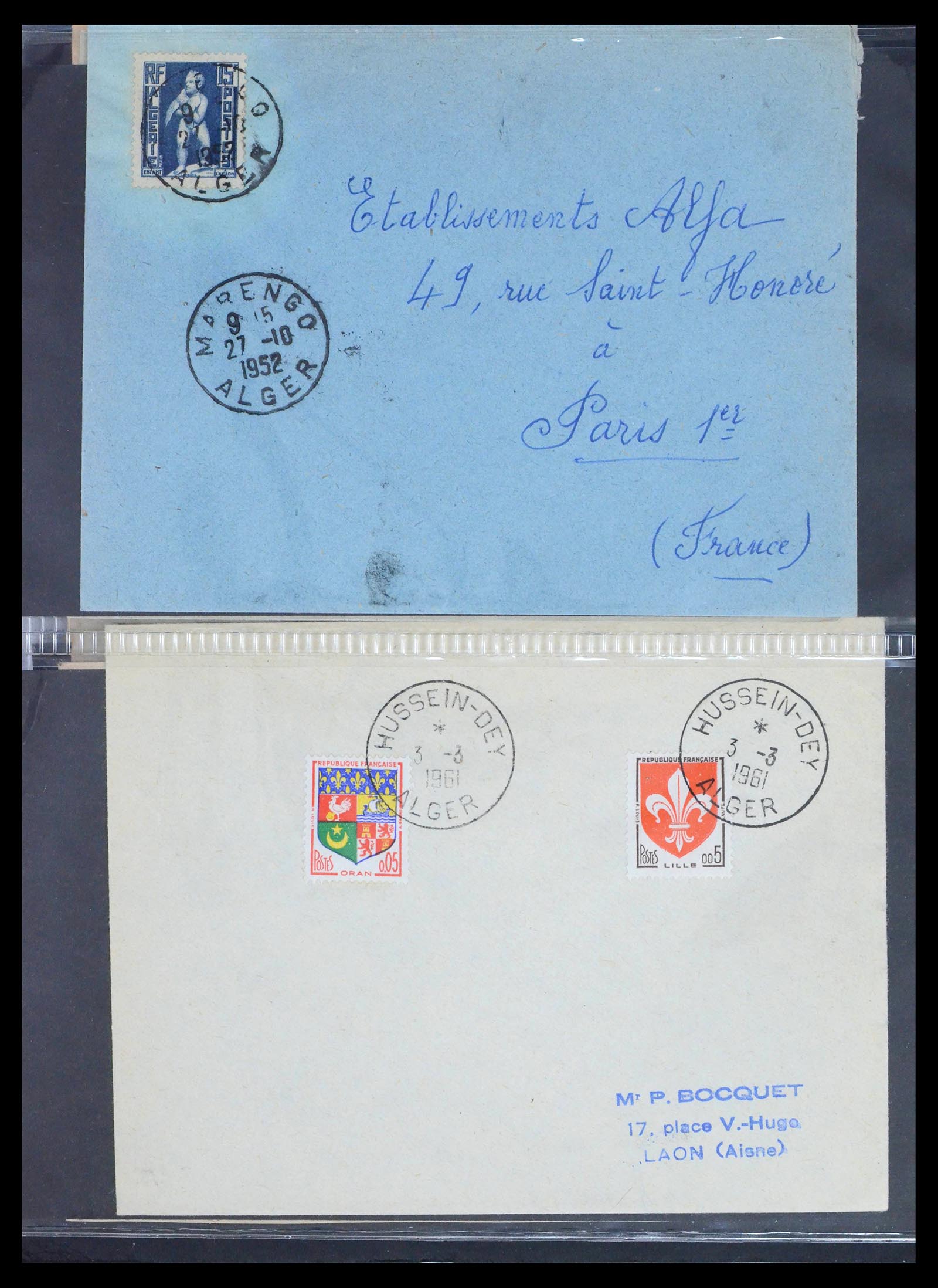 39113 0010 - Postzegelverzameling 39113 Algerije oude brieven 1954-1961.