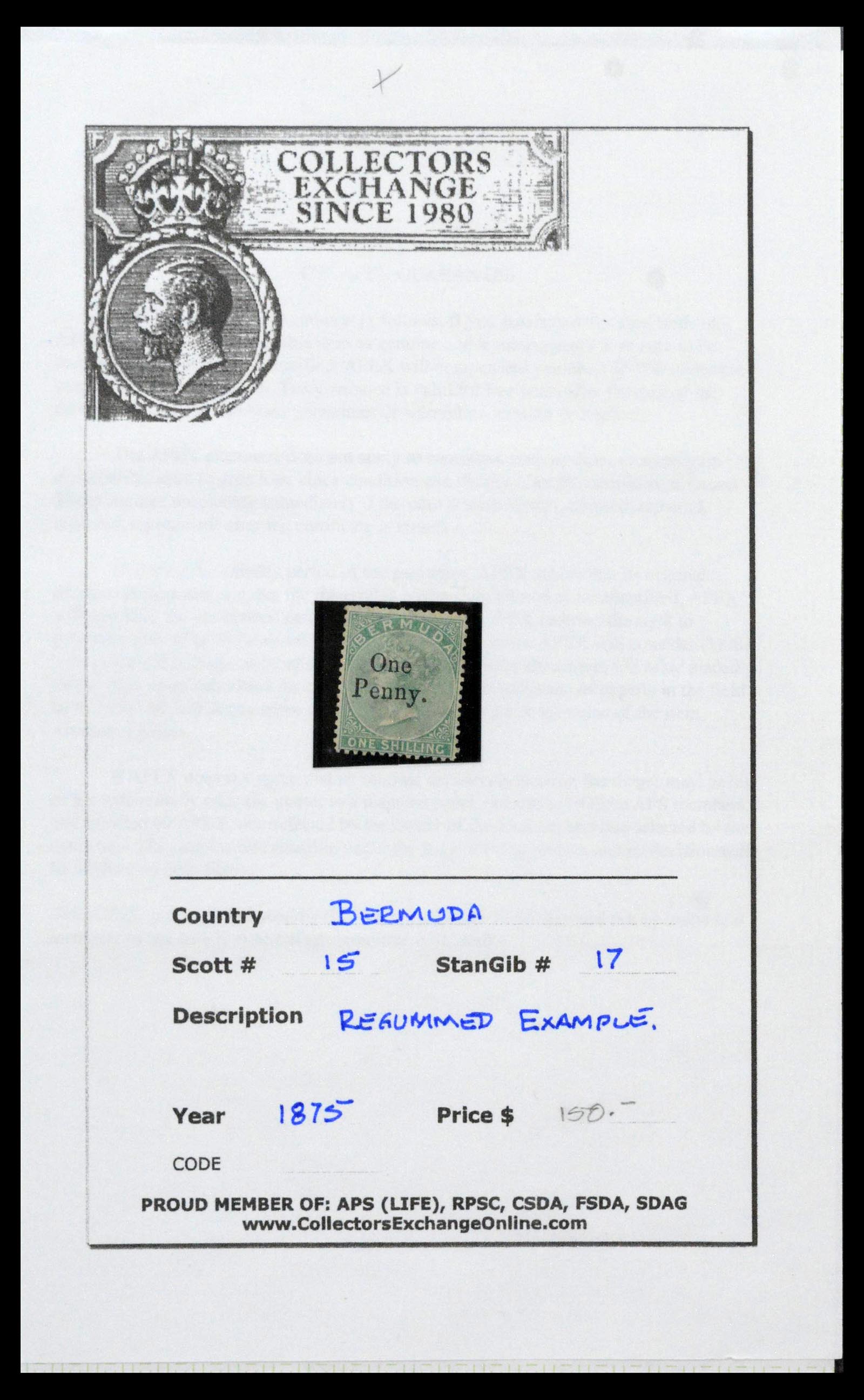 39118 0001 - Postzegelverzameling 39118 Bermuda 1875-1953.