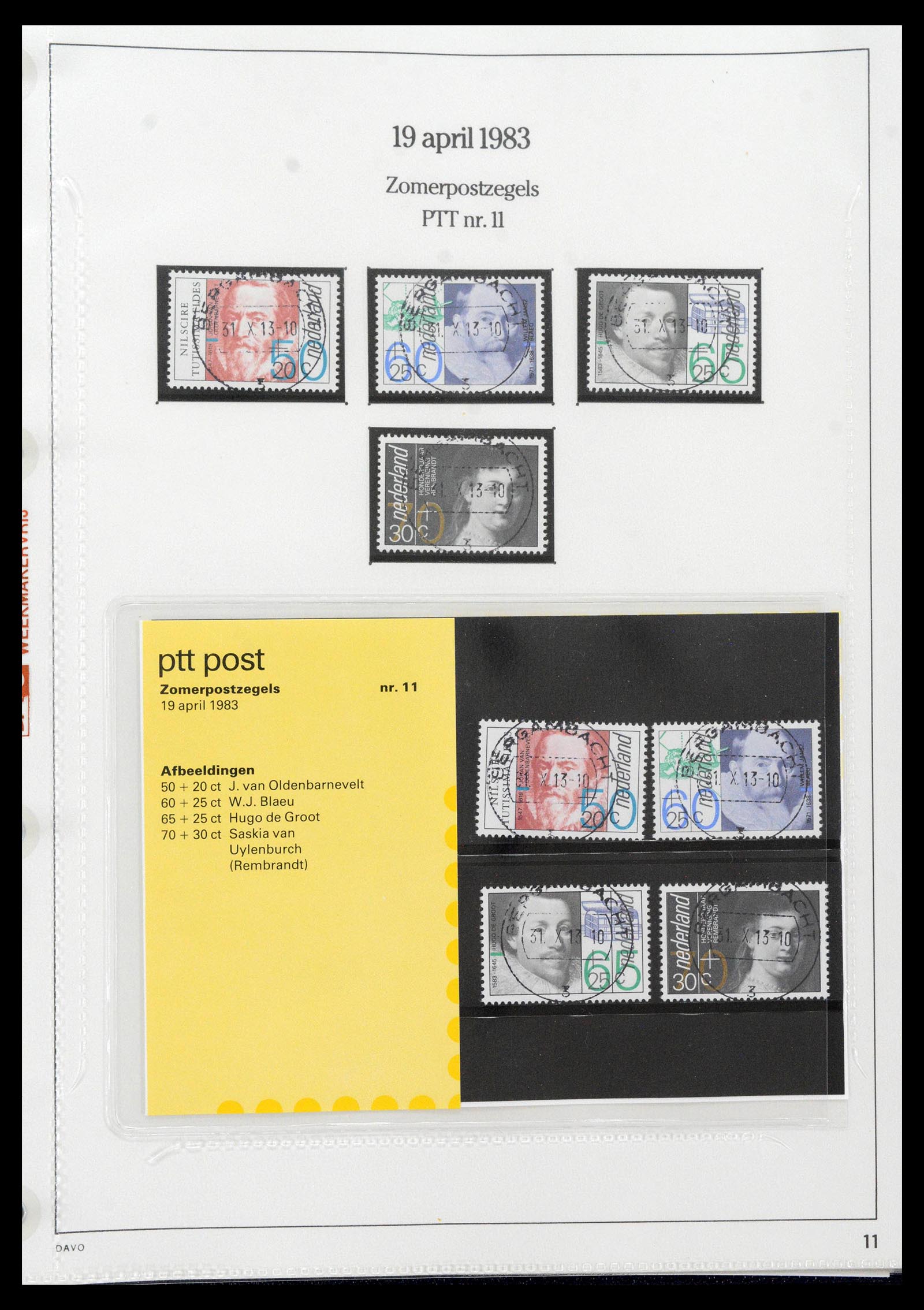 39121 0011 - Postzegelverzameling 39121 Nederland PTT-mapjes 1982-2001.