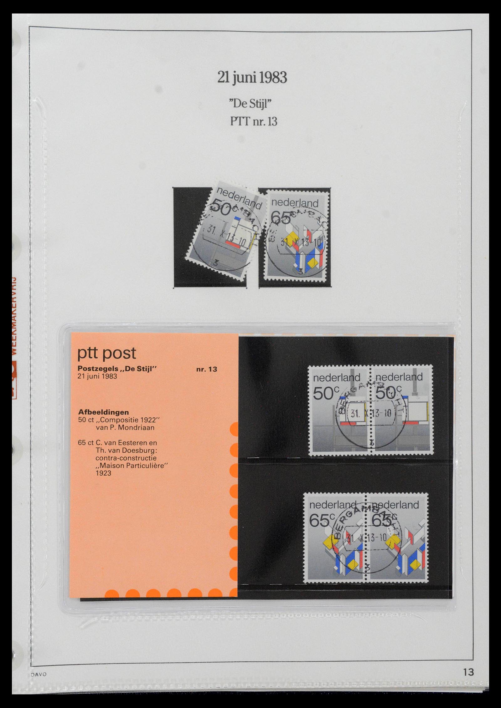 39121 0013 - Postzegelverzameling 39121 Nederland PTT-mapjes 1982-2001.