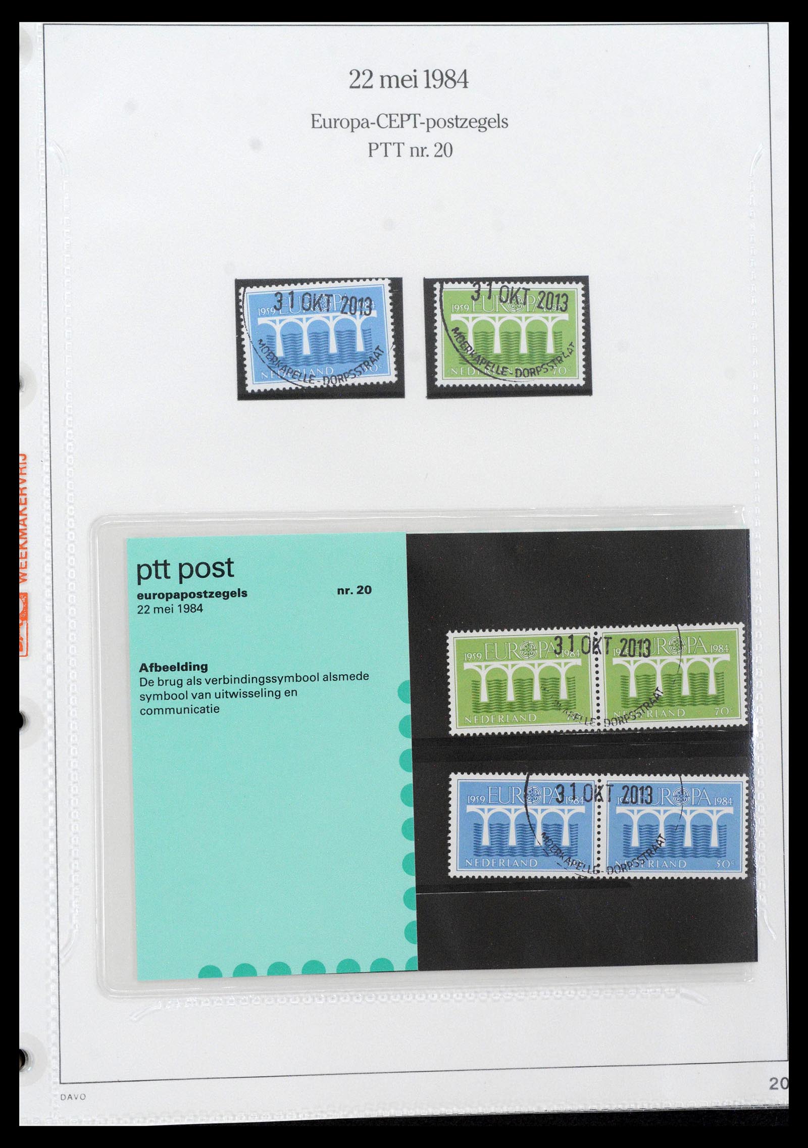 39121 0020 - Postzegelverzameling 39121 Nederland PTT-mapjes 1982-2001.