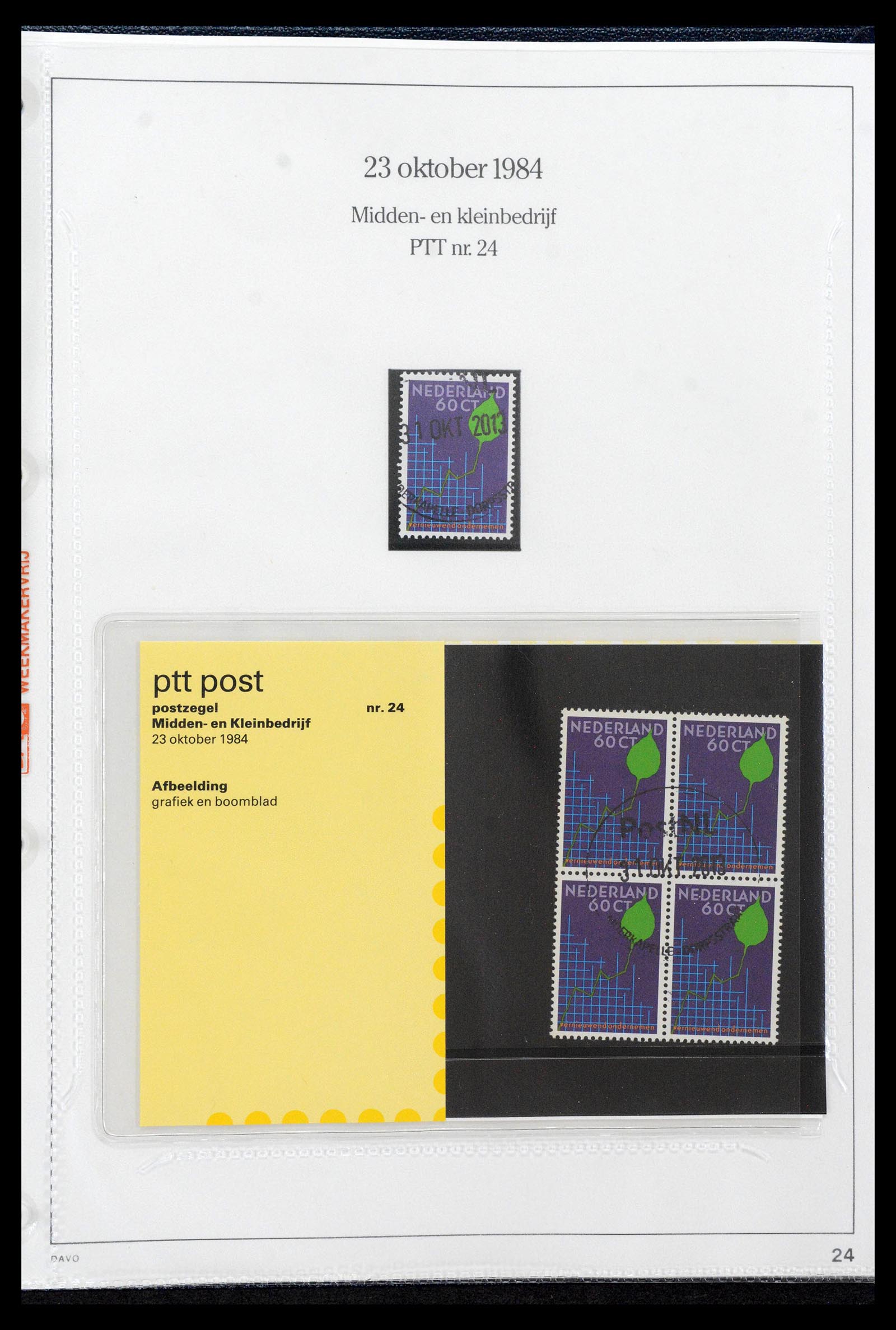 39121 0024 - Postzegelverzameling 39121 Nederland PTT-mapjes 1982-2001.