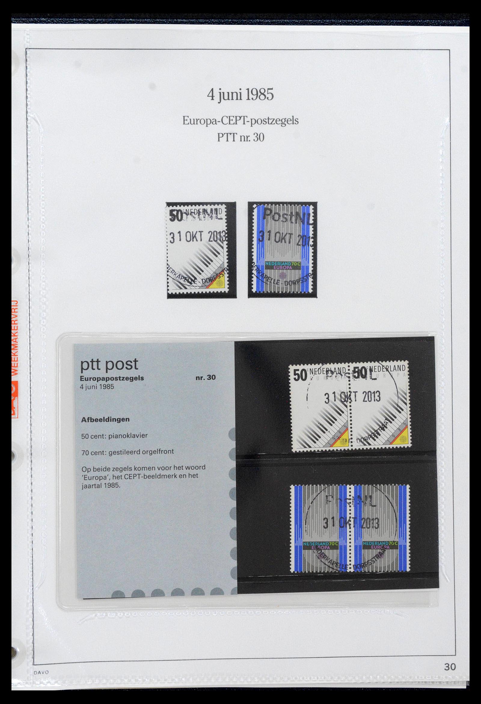 39121 0030 - Postzegelverzameling 39121 Nederland PTT-mapjes 1982-2001.