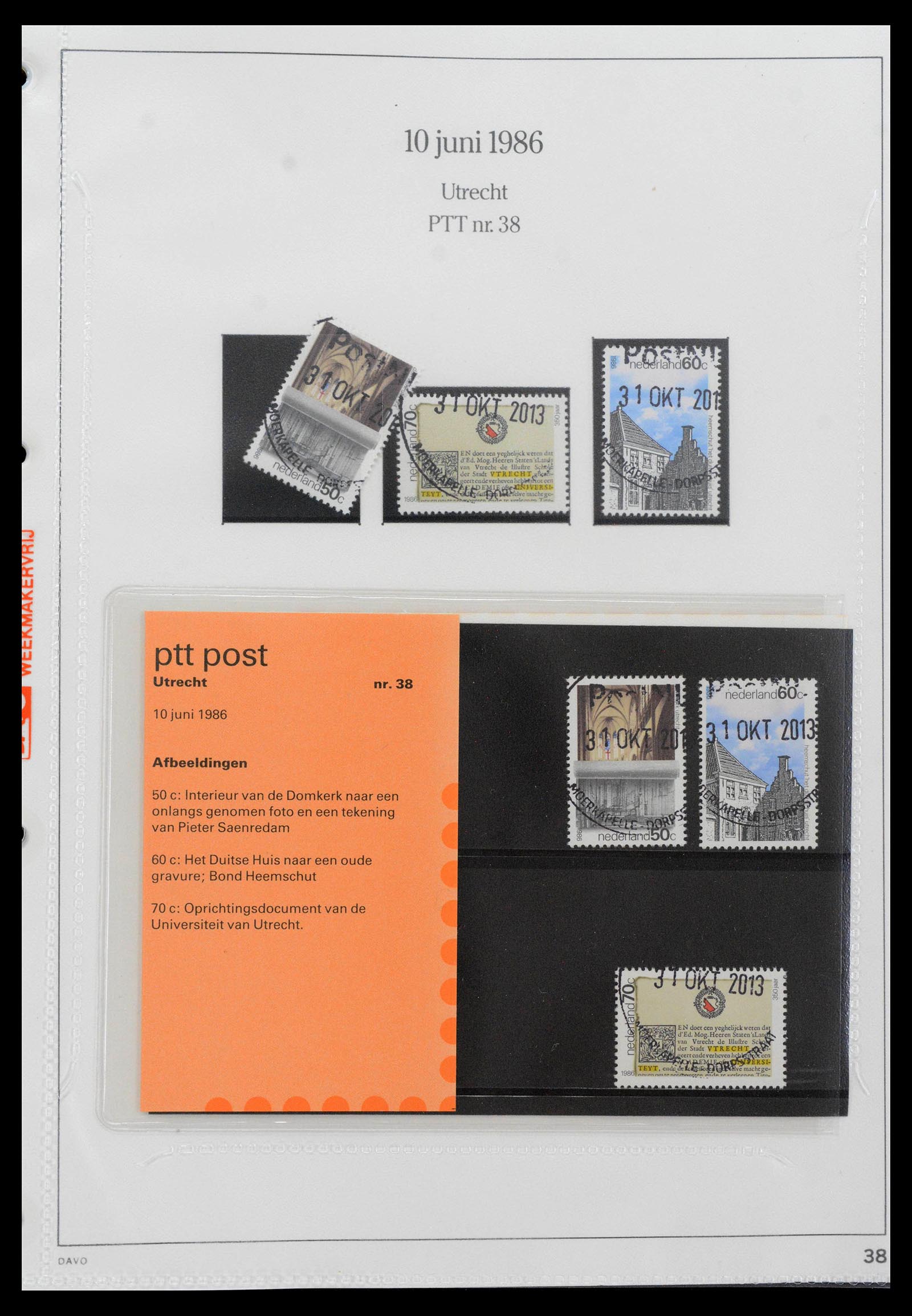 39121 0038 - Postzegelverzameling 39121 Nederland PTT-mapjes 1982-2001.