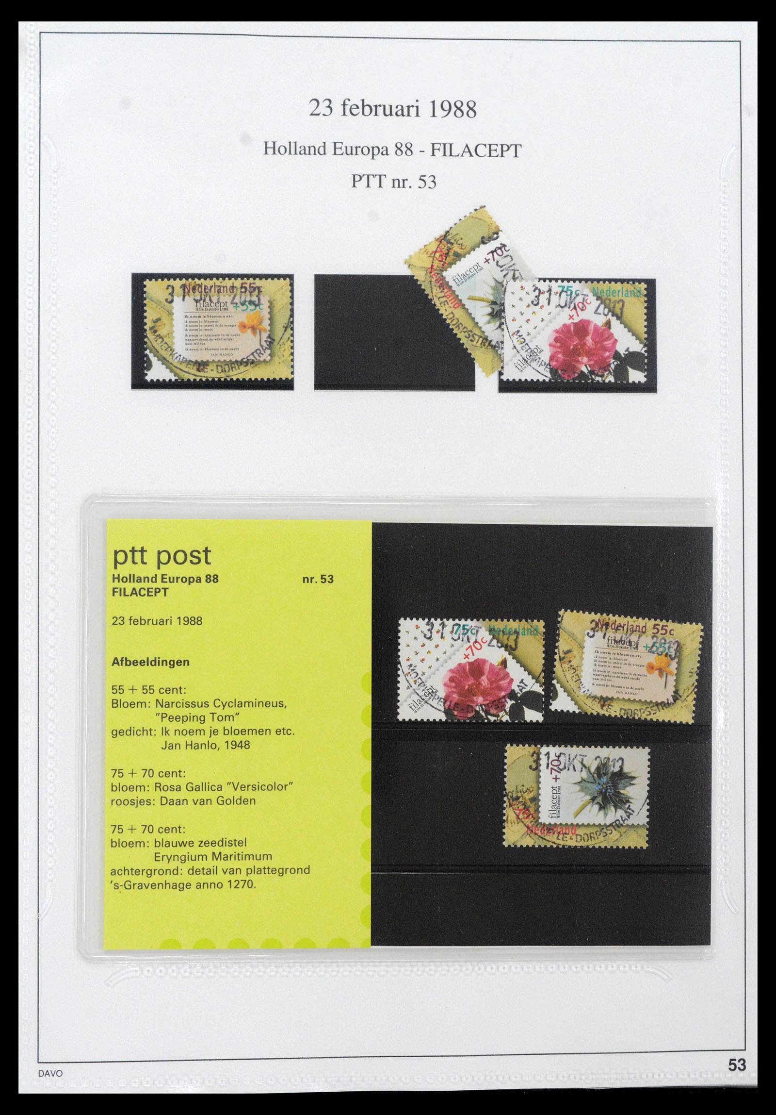 39121 0053 - Stamp collection 39121 Netherlands presentationpacks 1982-2001.