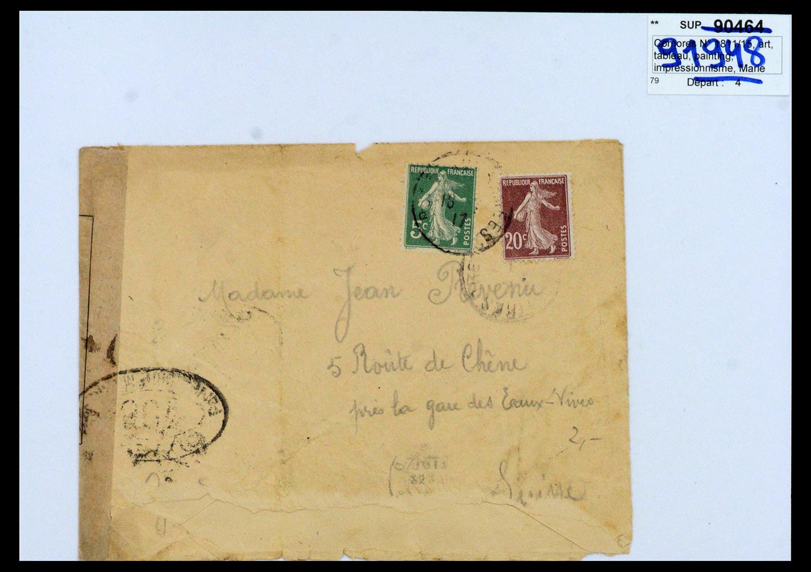 39122 0002 - Postzegelverzameling 39122 Frankrijk brieven 1870-1960.