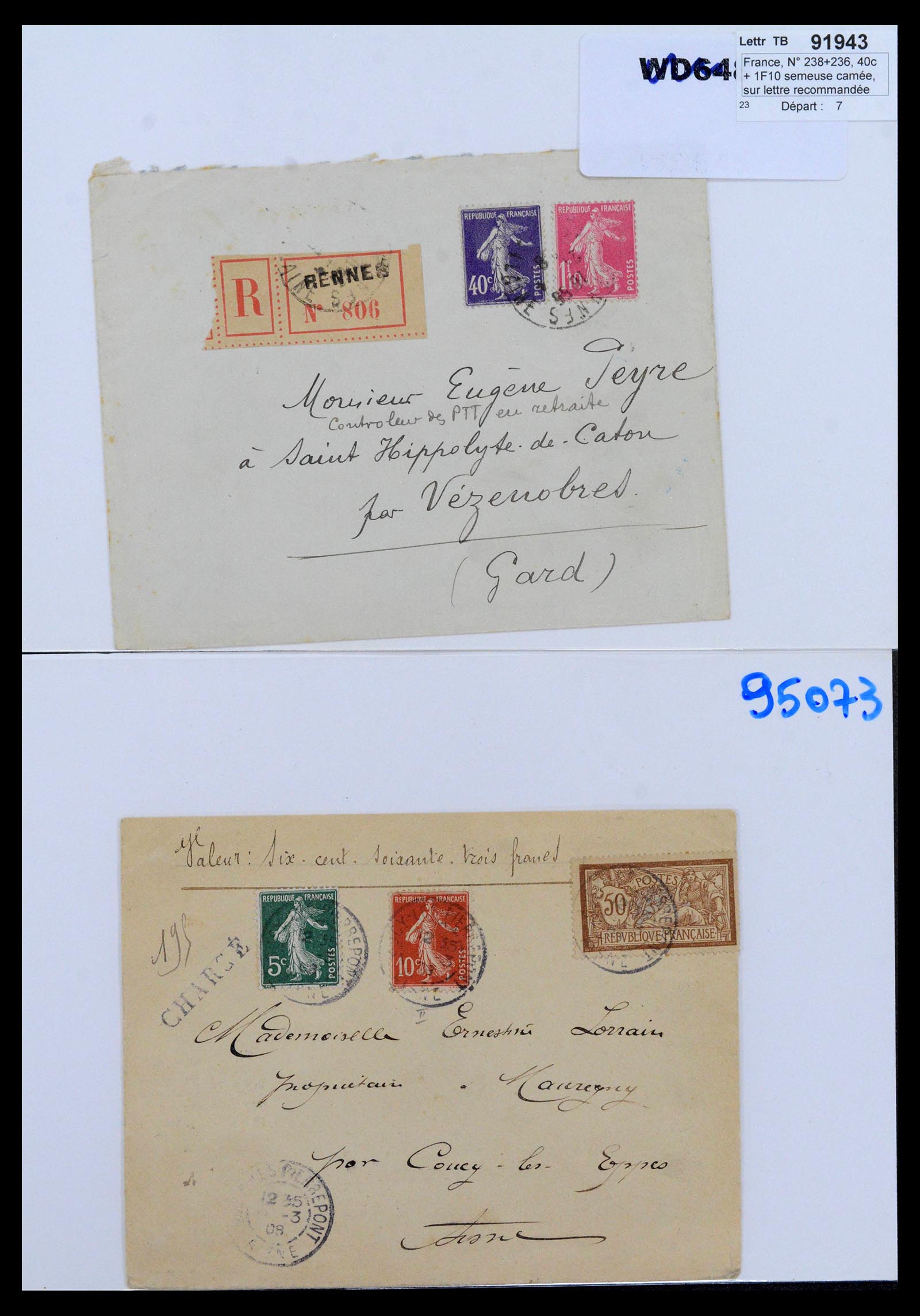 39122 0004 - Postzegelverzameling 39122 Frankrijk brieven 1870-1960.