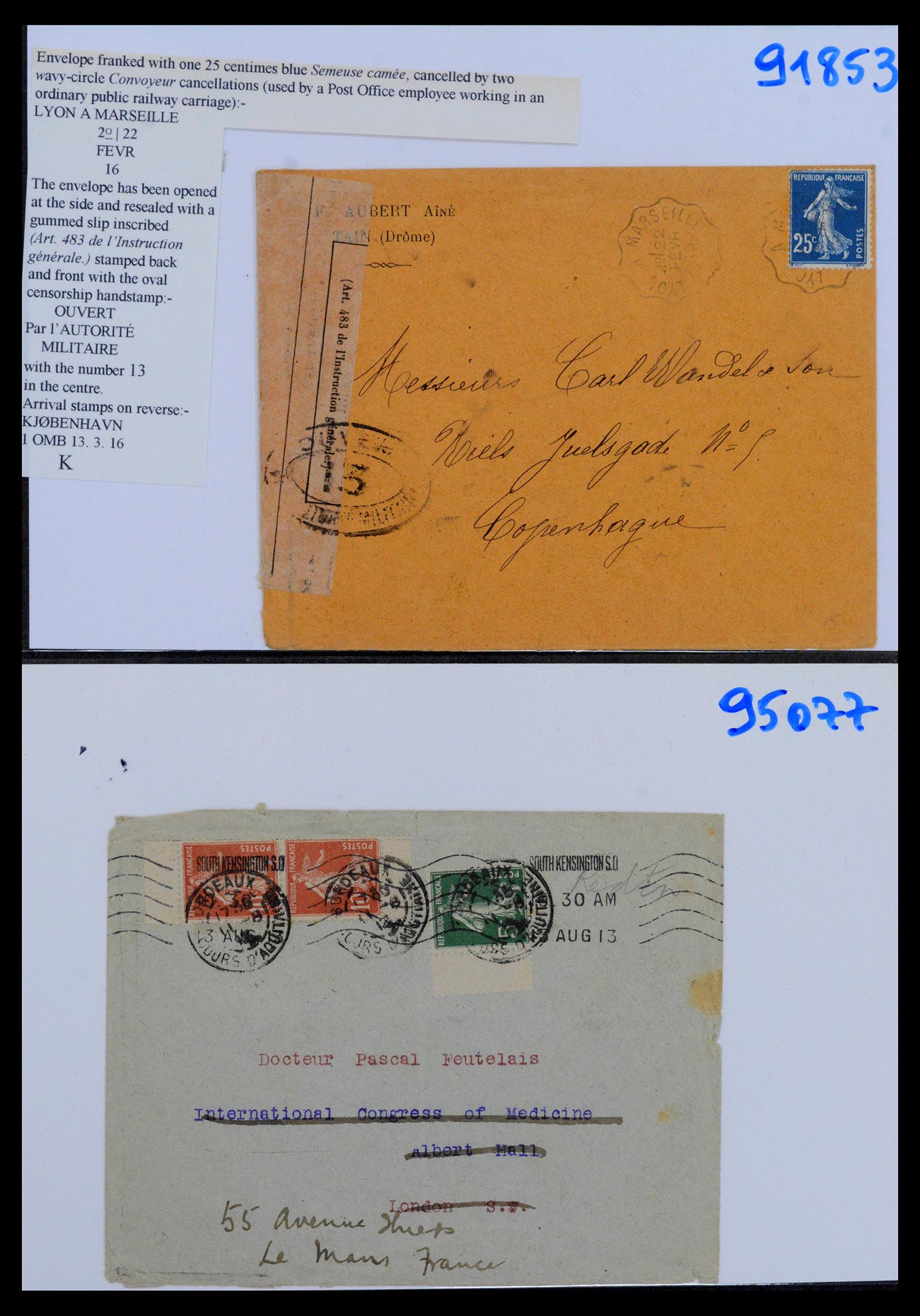 39122 0005 - Postzegelverzameling 39122 Frankrijk brieven 1870-1960.